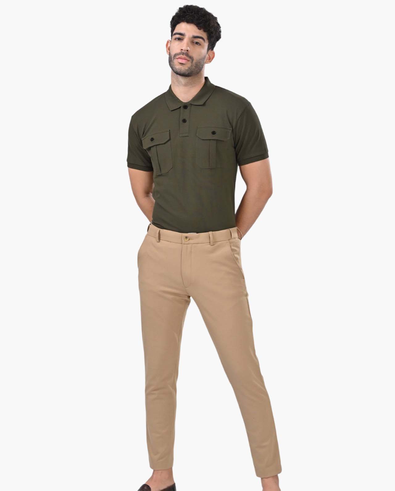 Deployed Cargo Olive Green Polo T-Shirt