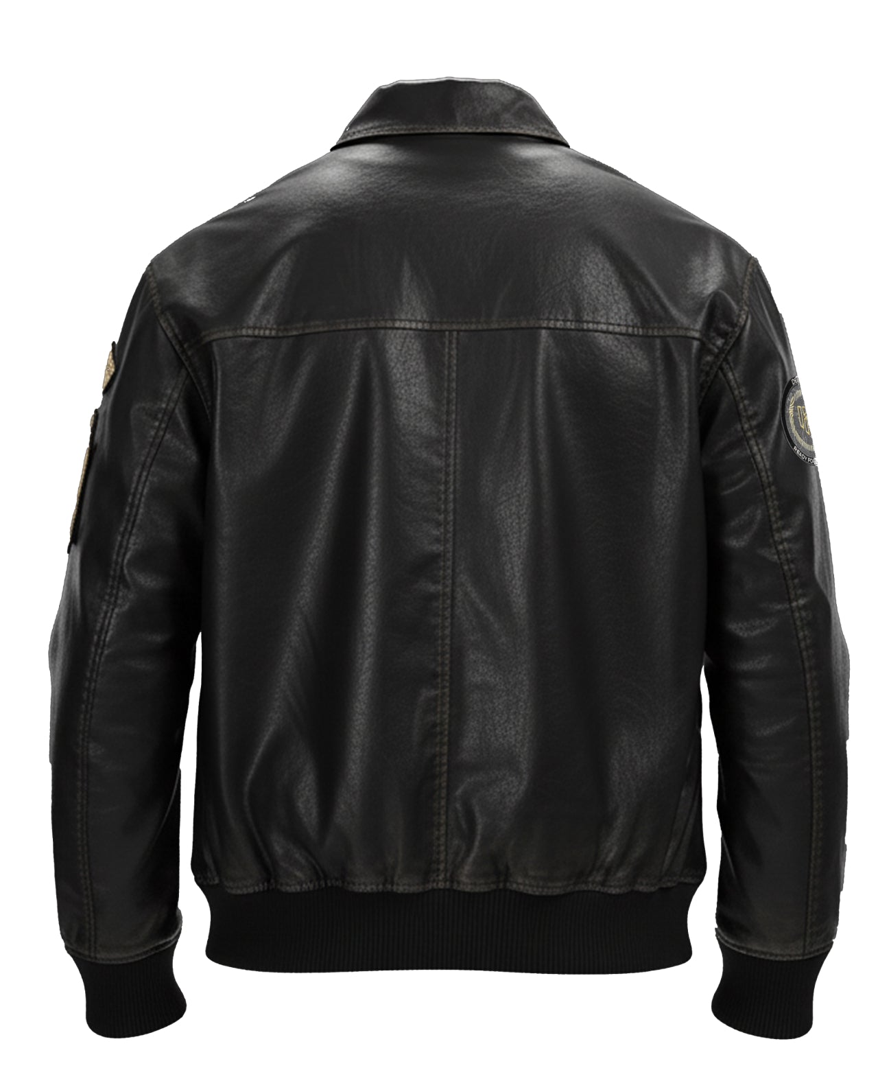 Aviator Bomber Vegan Leather Jacket