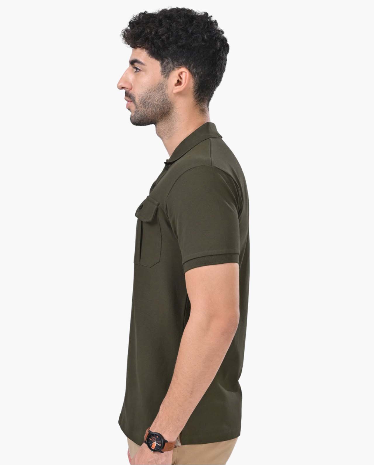 Deployed Cargo Olive Green Polo T-Shirt