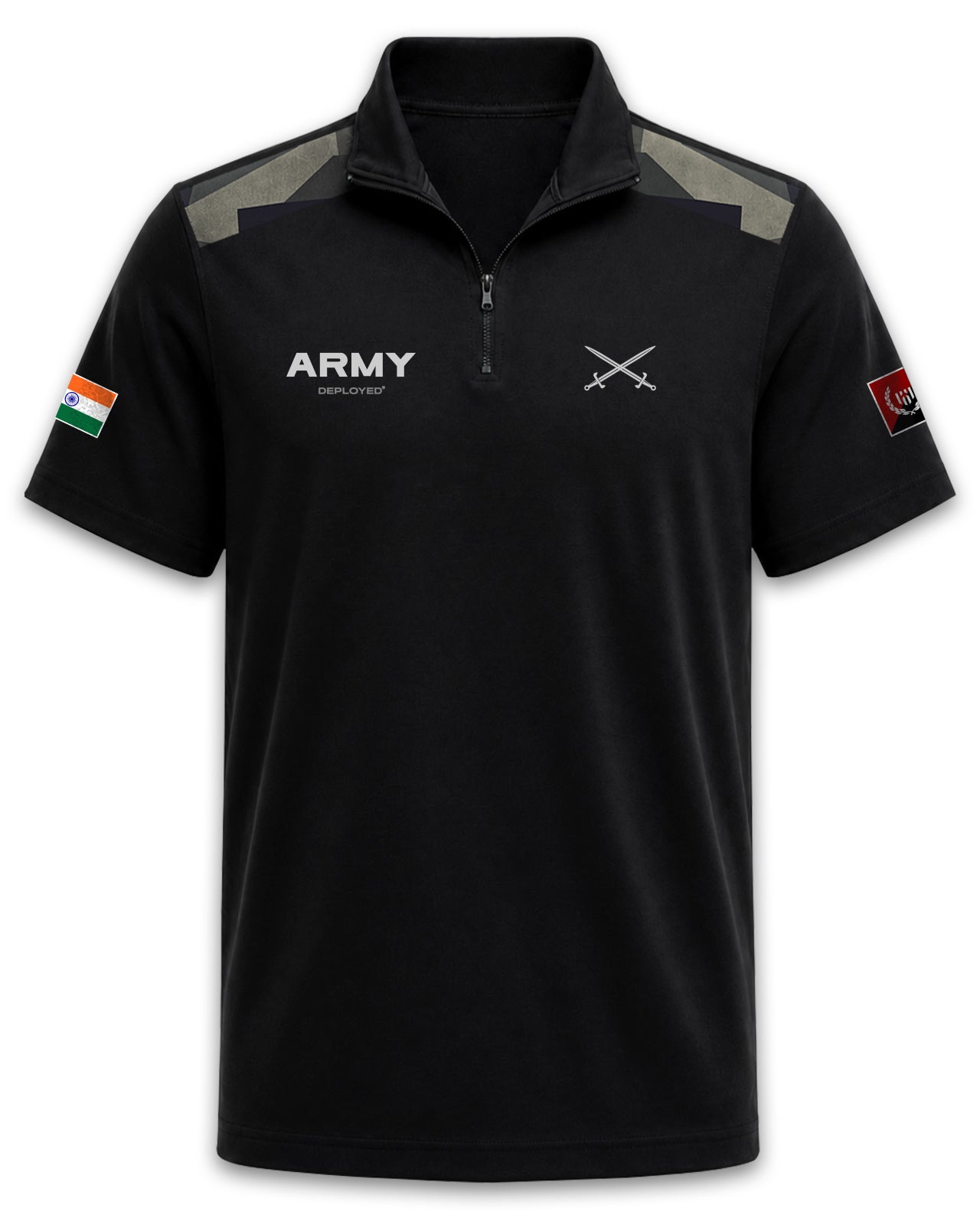Army Deployed Zipper Polo T-Shirt
