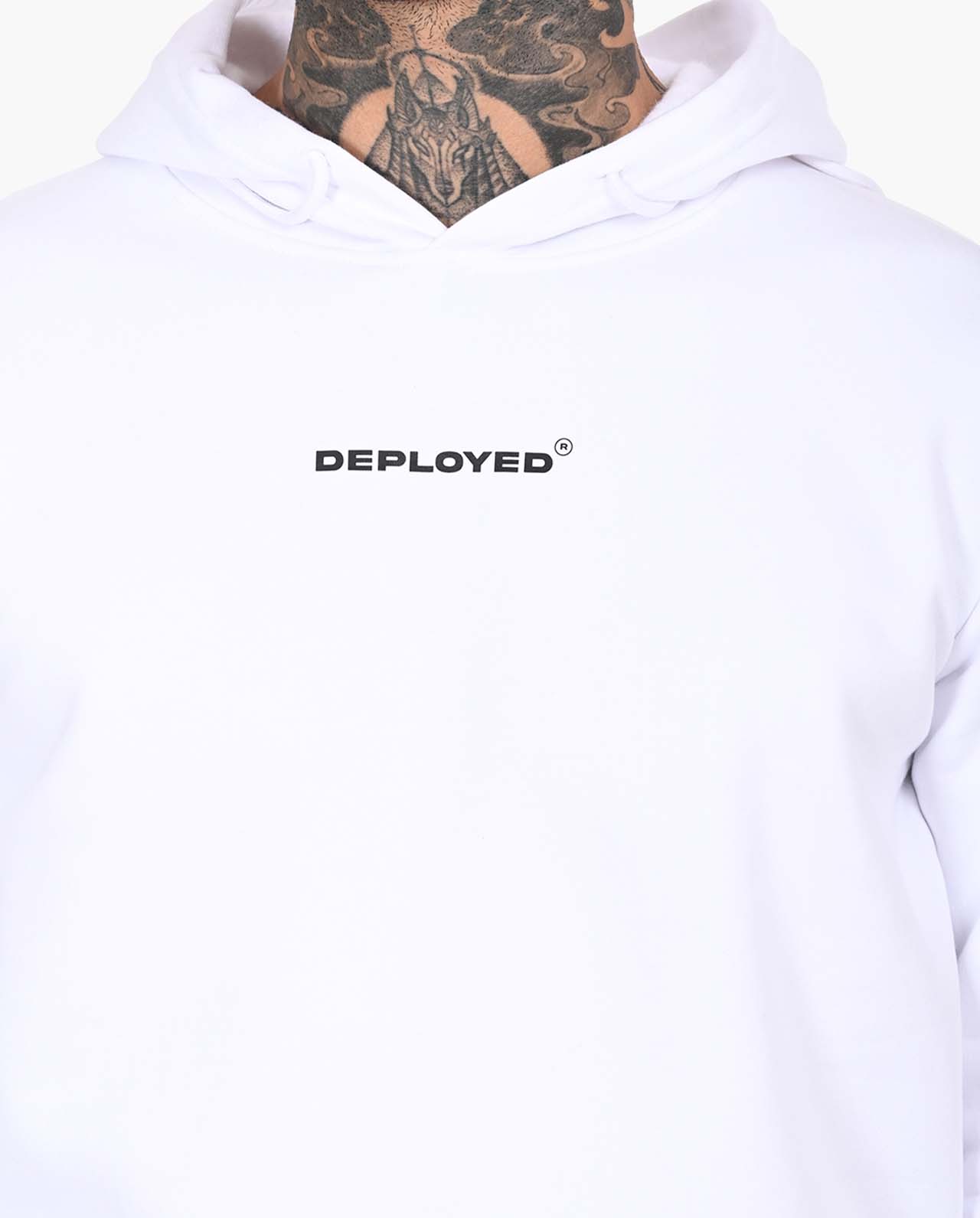 Deployed Organic White Hoodie