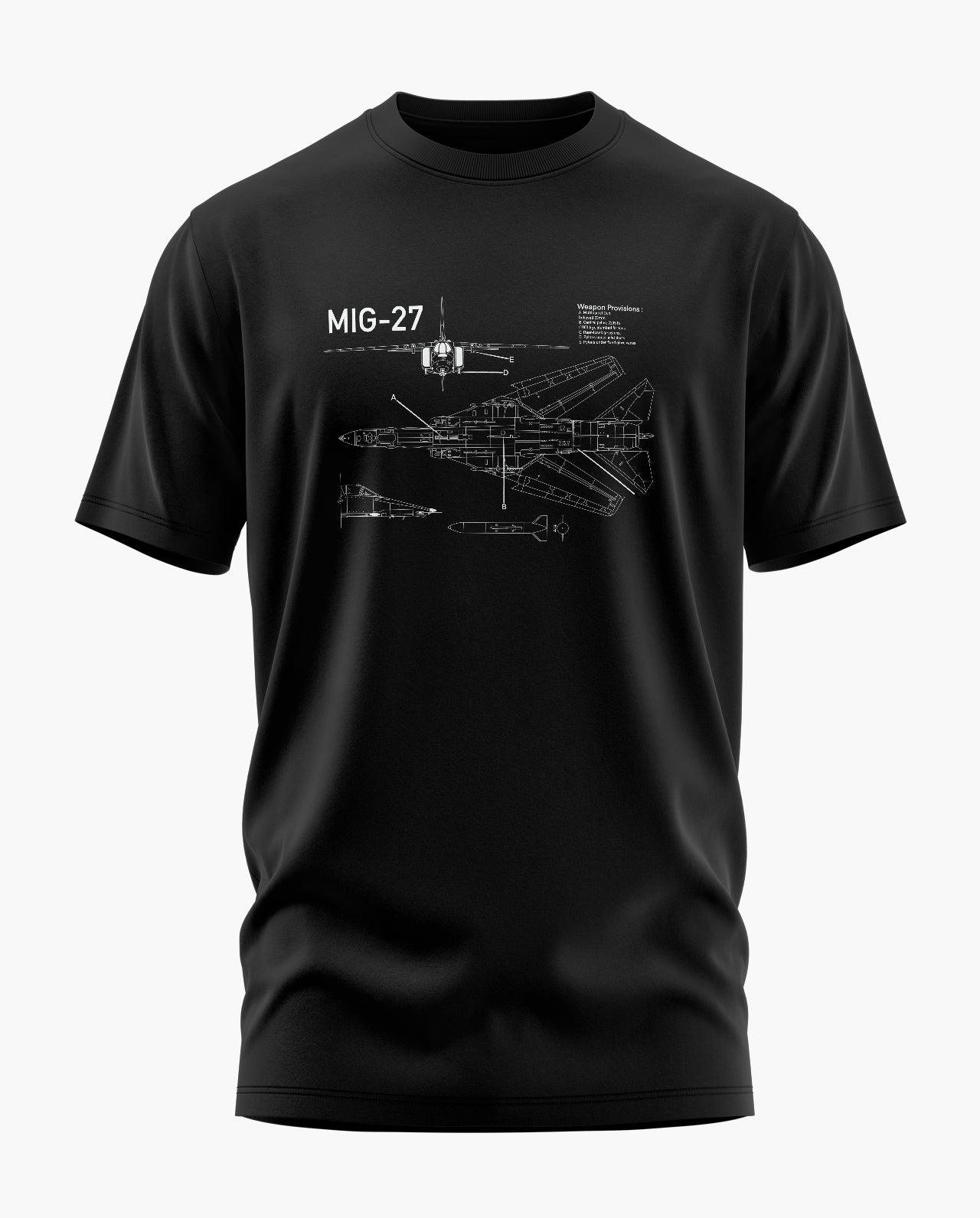 MiG-27 Blueprint T-Shirt - Aero Armour