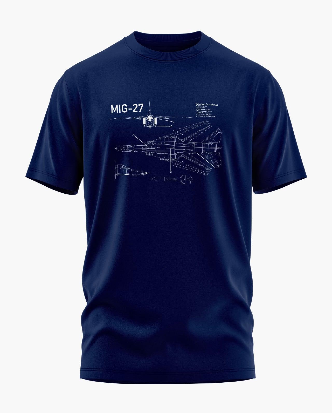 MiG-27 Blueprint T-Shirt - Aero Armour