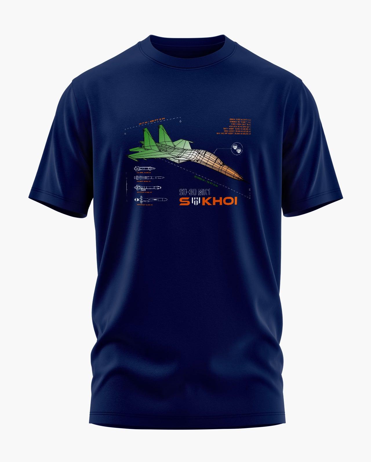 Sukhoi SU-30 MKI India Blueprint T-Shirt - Aero Armour