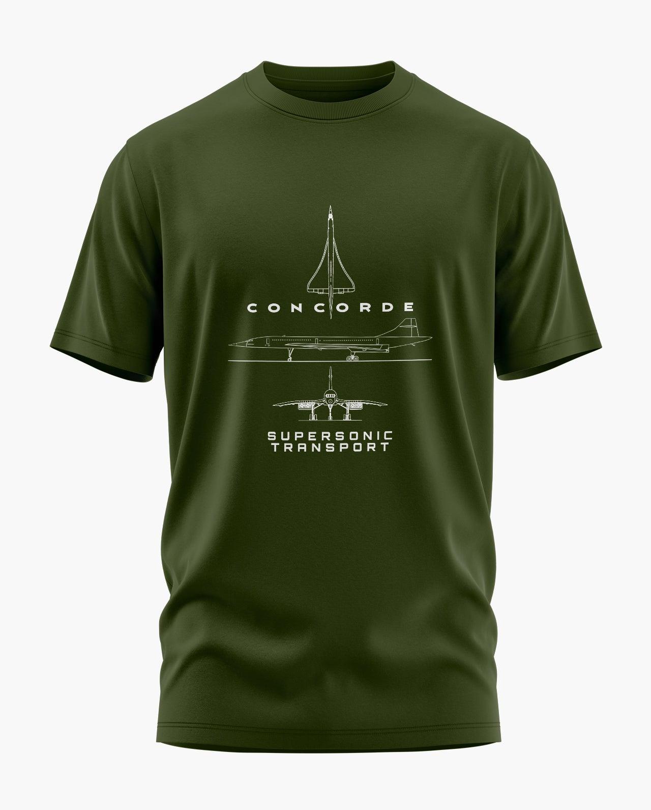 Concorde Blueprint Supersonic Transport T-Shirt - Aero Armour
