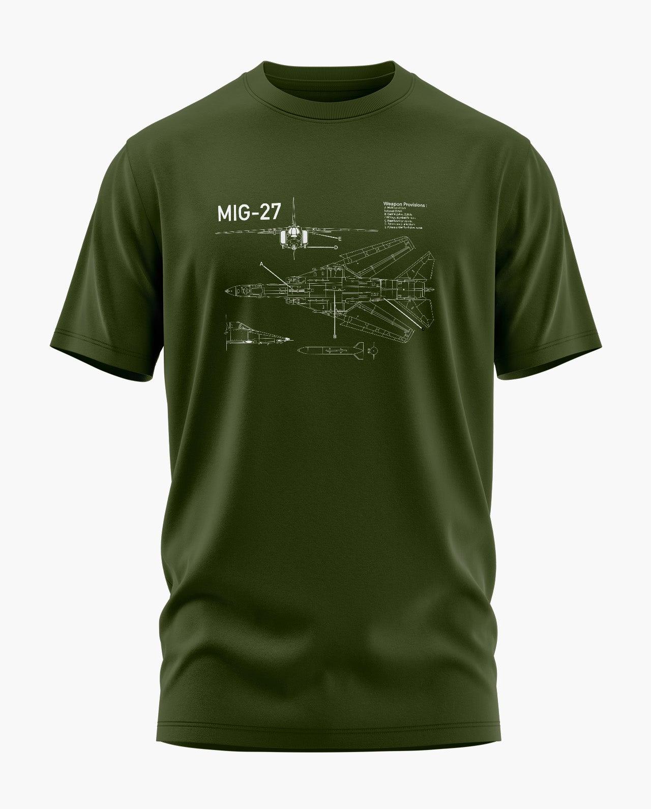 MiG-27 Blueprint T-Shirt - Aero Armour