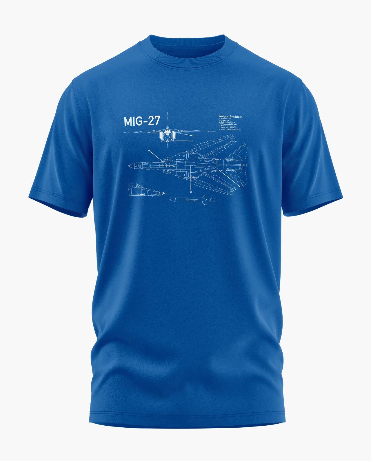 MiG-27 Blueprint T-Shirt - Aero Armour