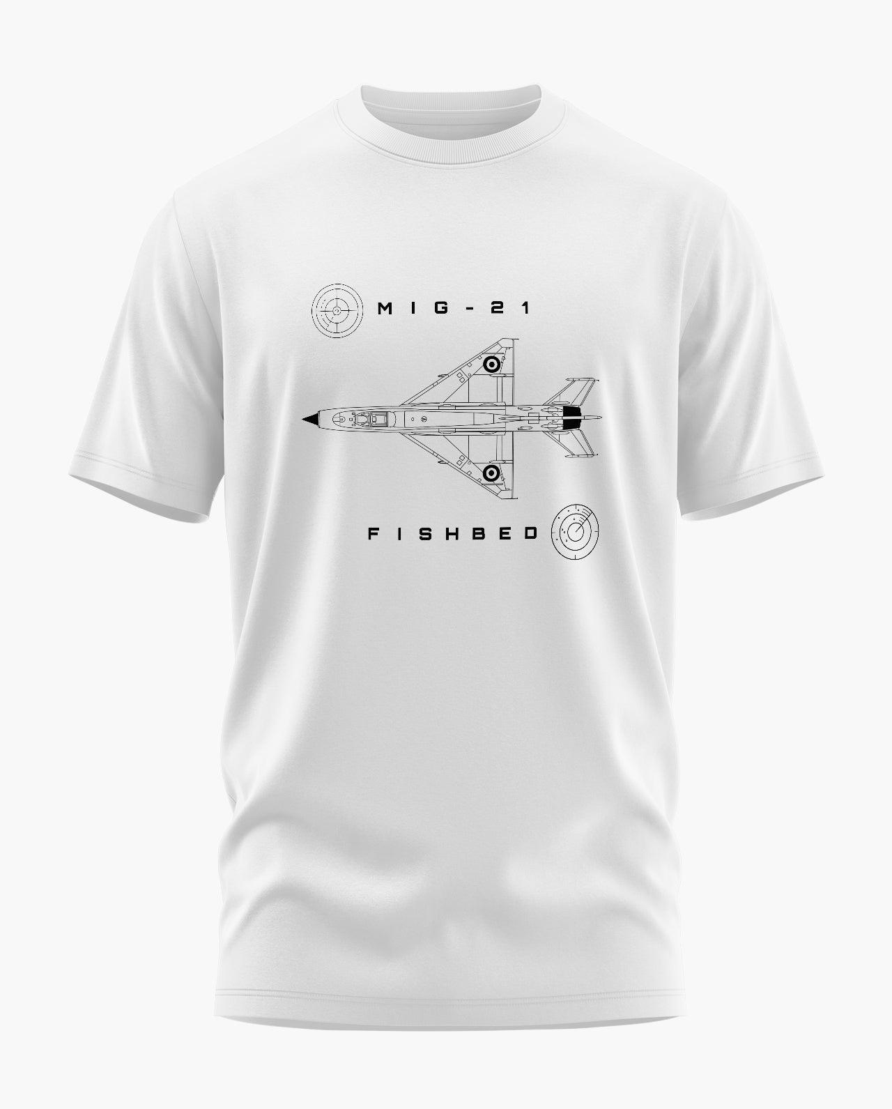MiG 21 Fishbed Blueprint T-Shirt - Aero Armour
