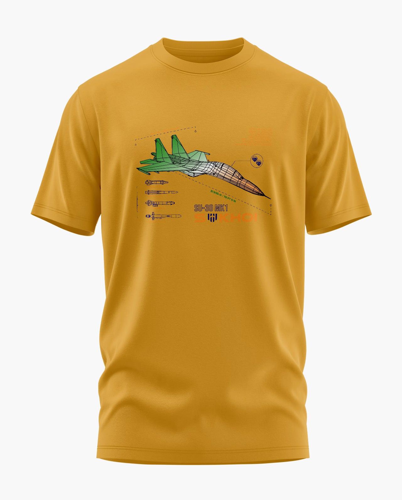 Sukhoi SU-30 MKI India Blueprint T-Shirt - Aero Armour