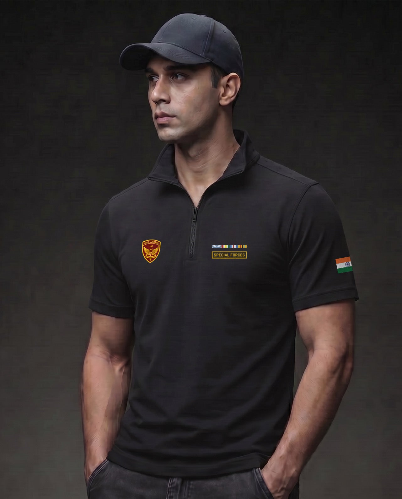 GARUD UNIFORM Zipper Polo T-Shirt