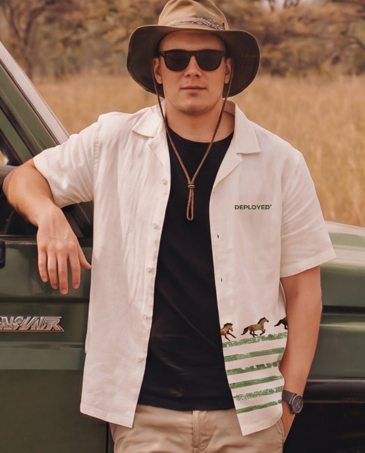 WILD TRAIL Half Sleeve Linenblend Shirt