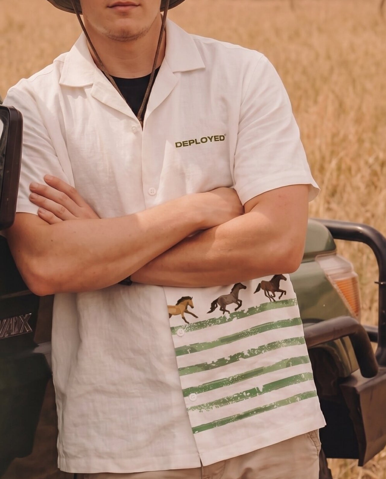 WILD TRAIL Half Sleeve Linenblend Shirt