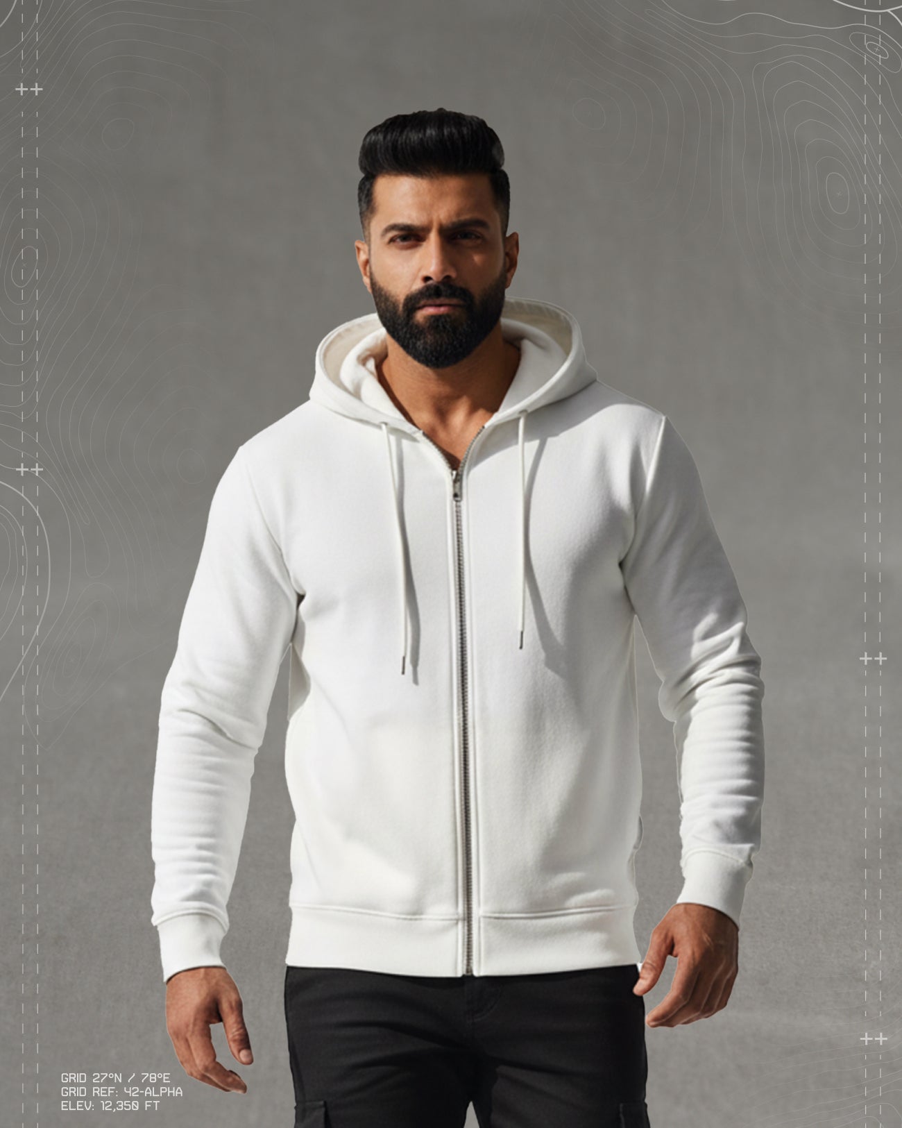 Deployed Solid Zipper Hoodie