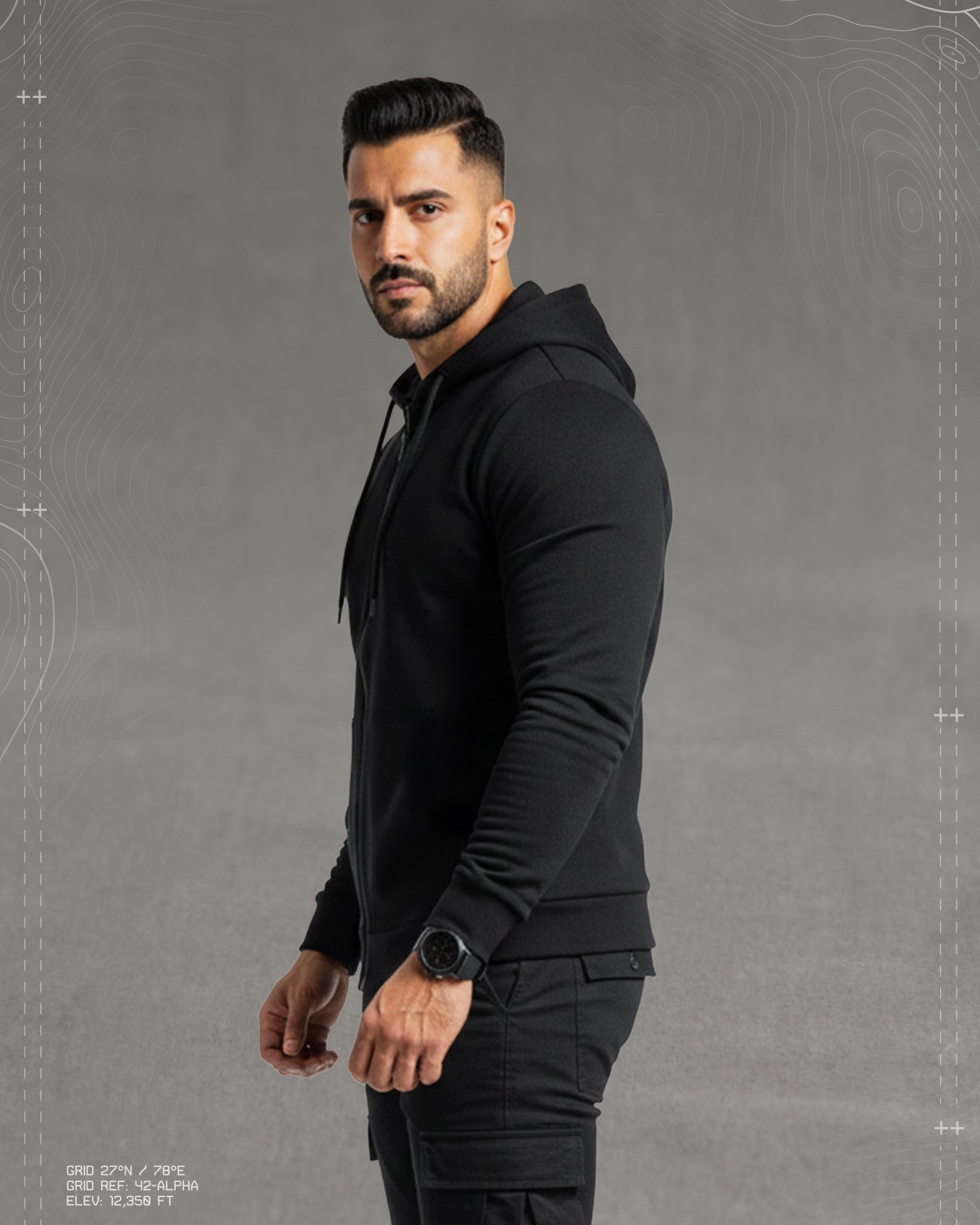 Deployed Solid Zipper Hoodie