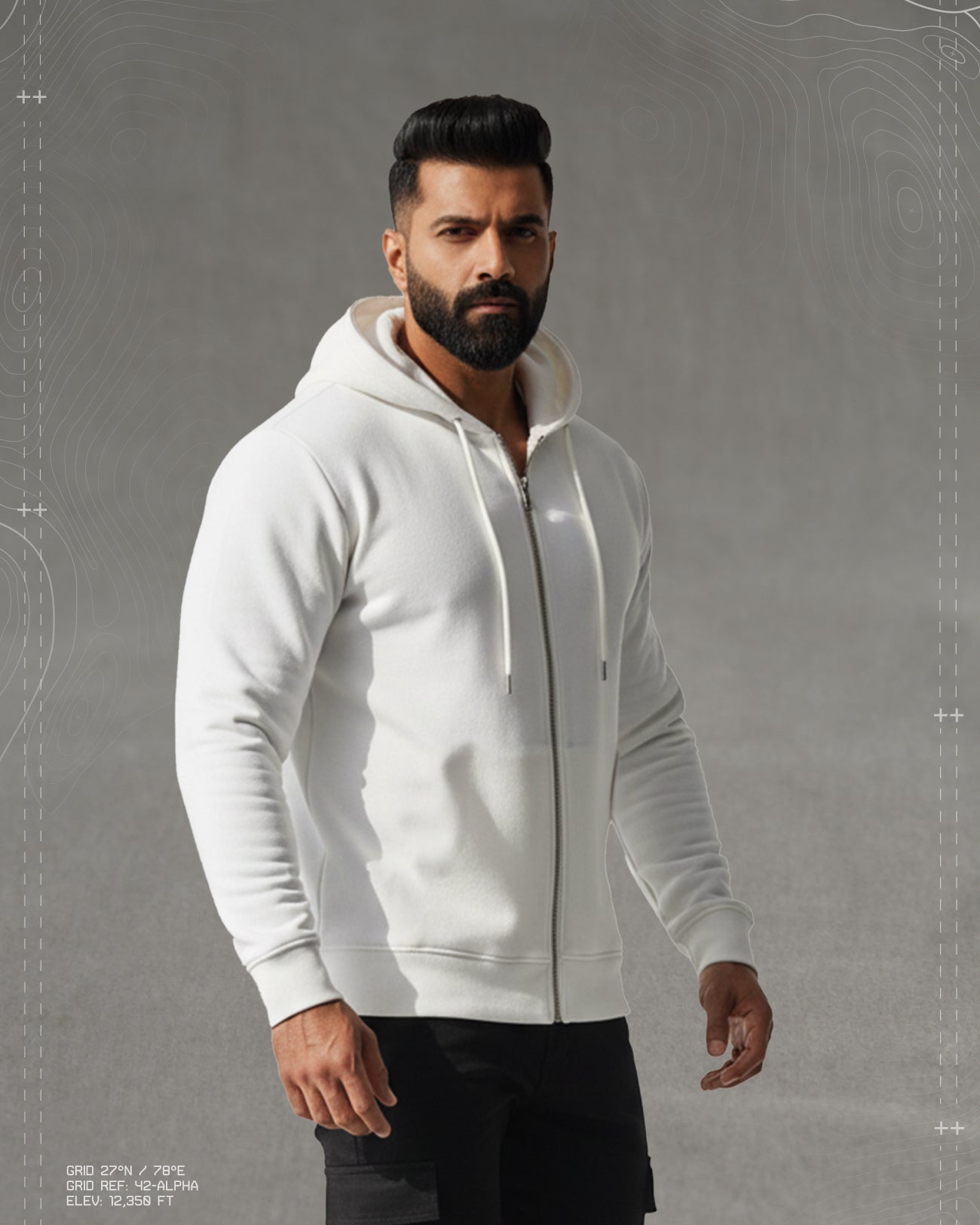 Deployed Solid Zipper Hoodie