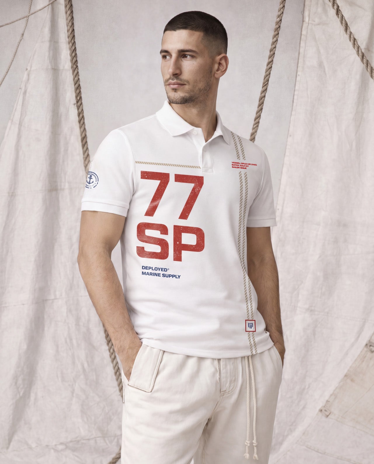 Vessel 77 Signature LuxeSoft Cotton T-Shirt - White