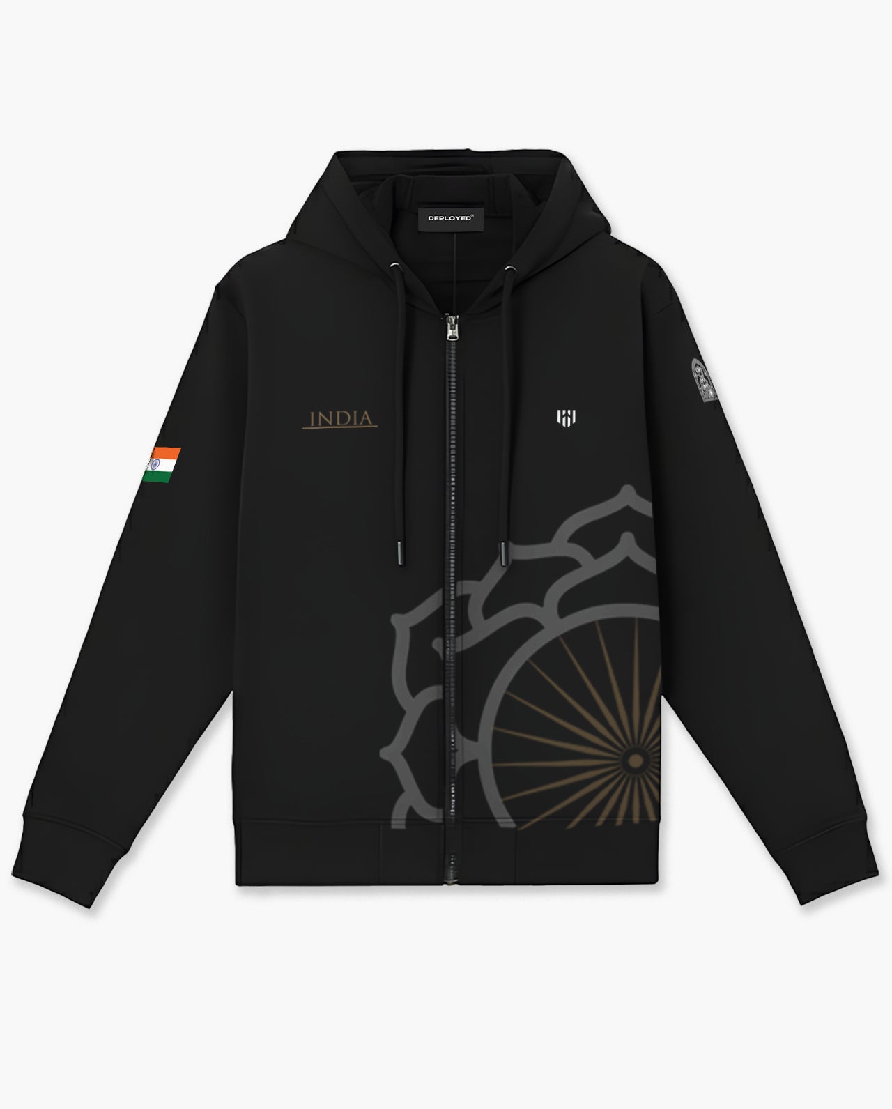Ashok Chakra Zipper Hoodie