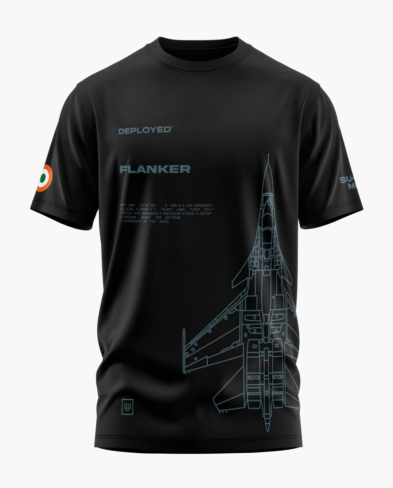 Su-30 MKI Blueprint Signature LuxeSoft Cotton T-Shirt  - CS