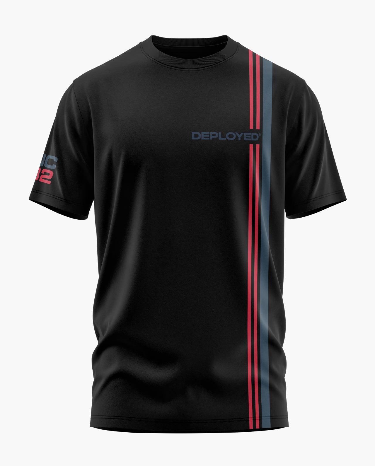 PORT STRIPE Signature LuxeSoft Cotton T-Shirt - Black