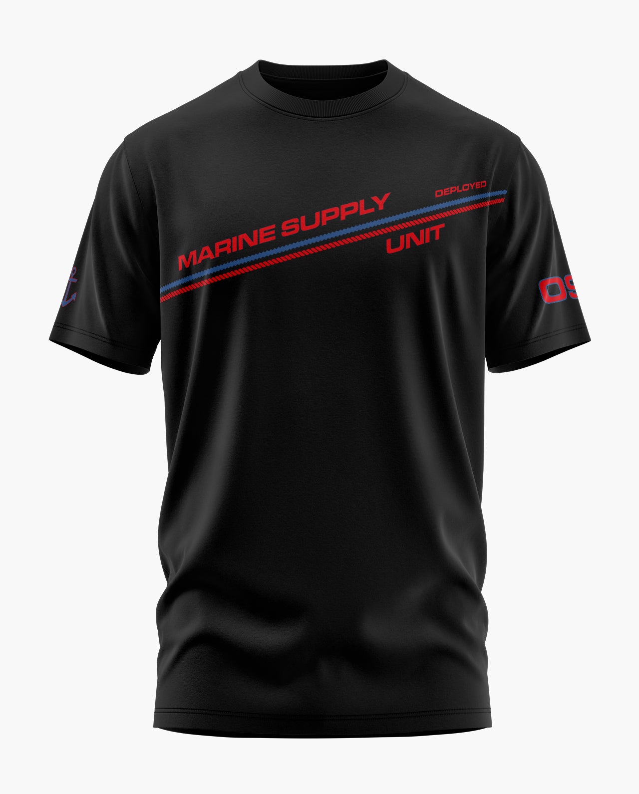 MARINE SUPPLY UNIT 09 Signature LuxeSoft Cotton T-Shirt - Black