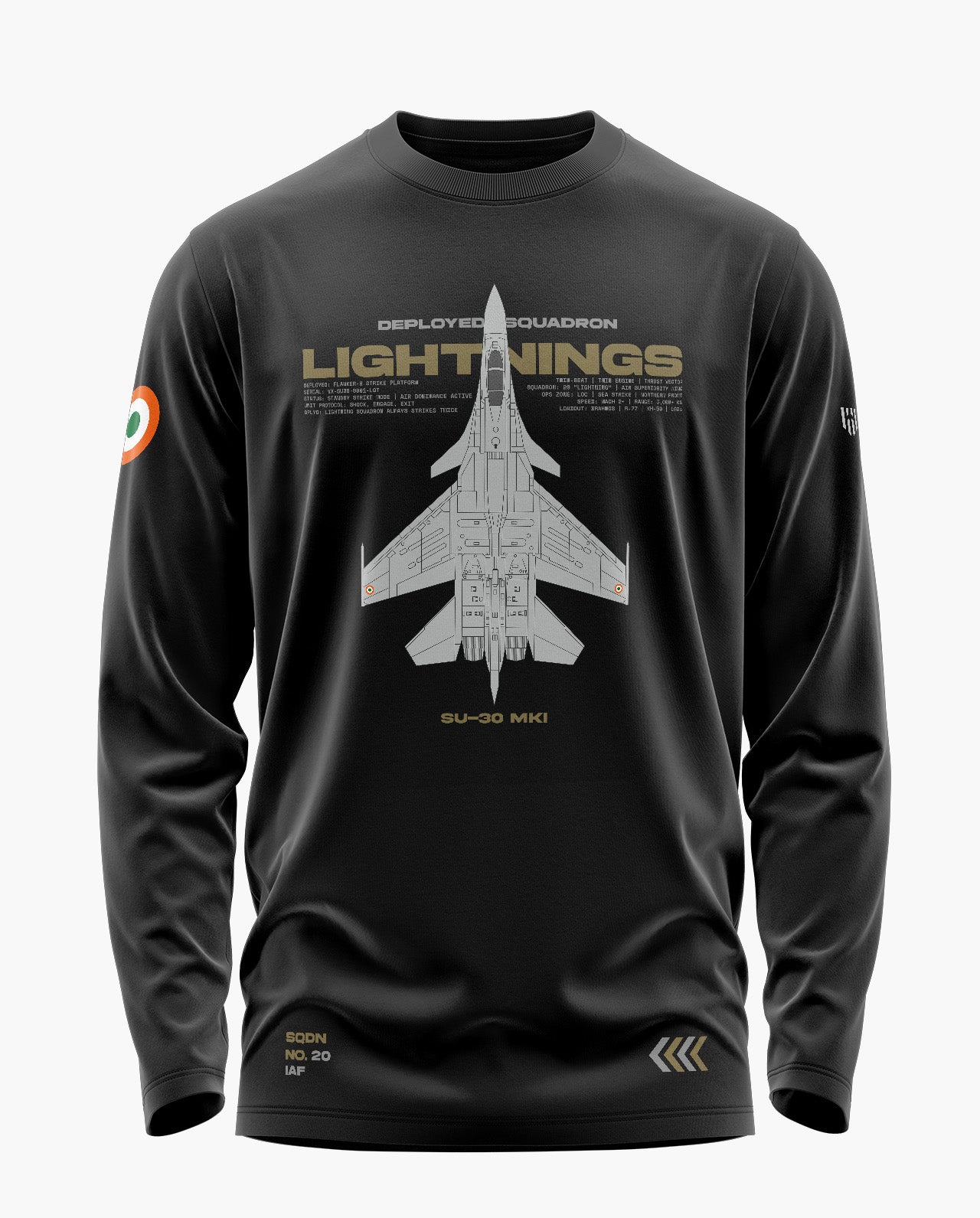 Lightning Sqdn Operative Signature Luxesoft Cotton Full Sleeve T-Shirt