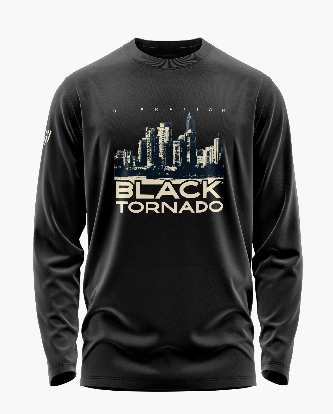 Op Black Tornado Signature Luxesoft Cotton Full Sleeve T-Shirt