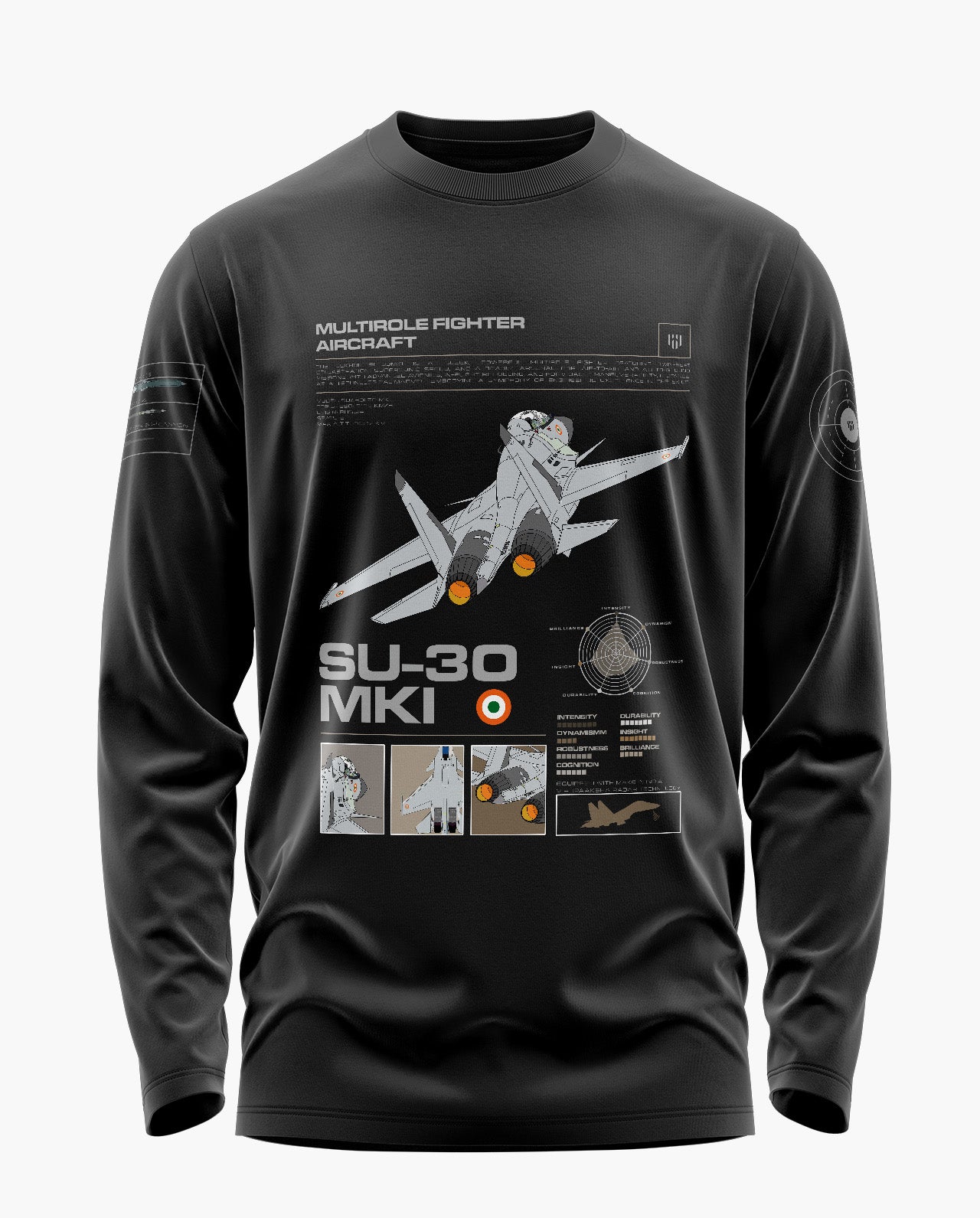 SU-30 MKI AIRBORNE ELEGANCE Full Sleeve T-Shirt - Aero Armour