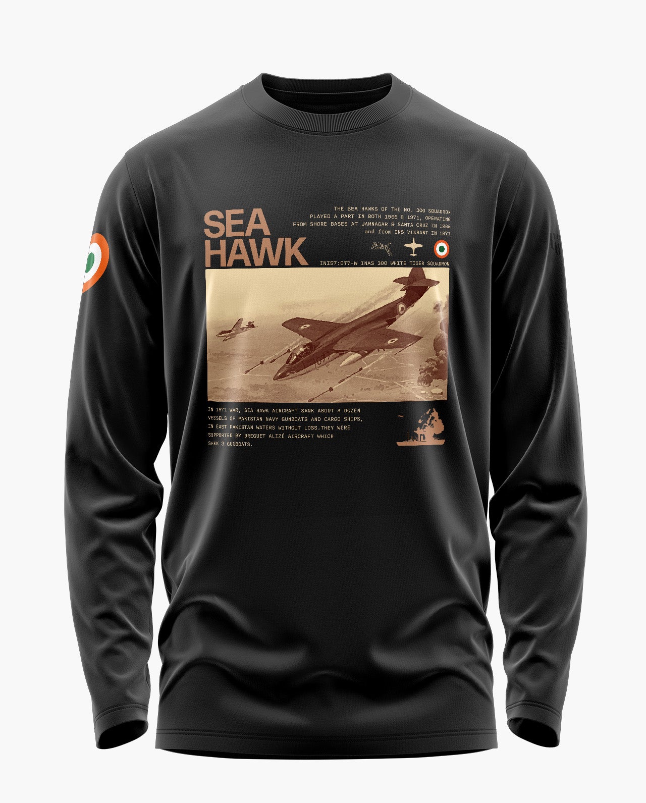 Sea Hawk Heritage Signature Luxesoft Cotton Full Sleeve T-Shirt