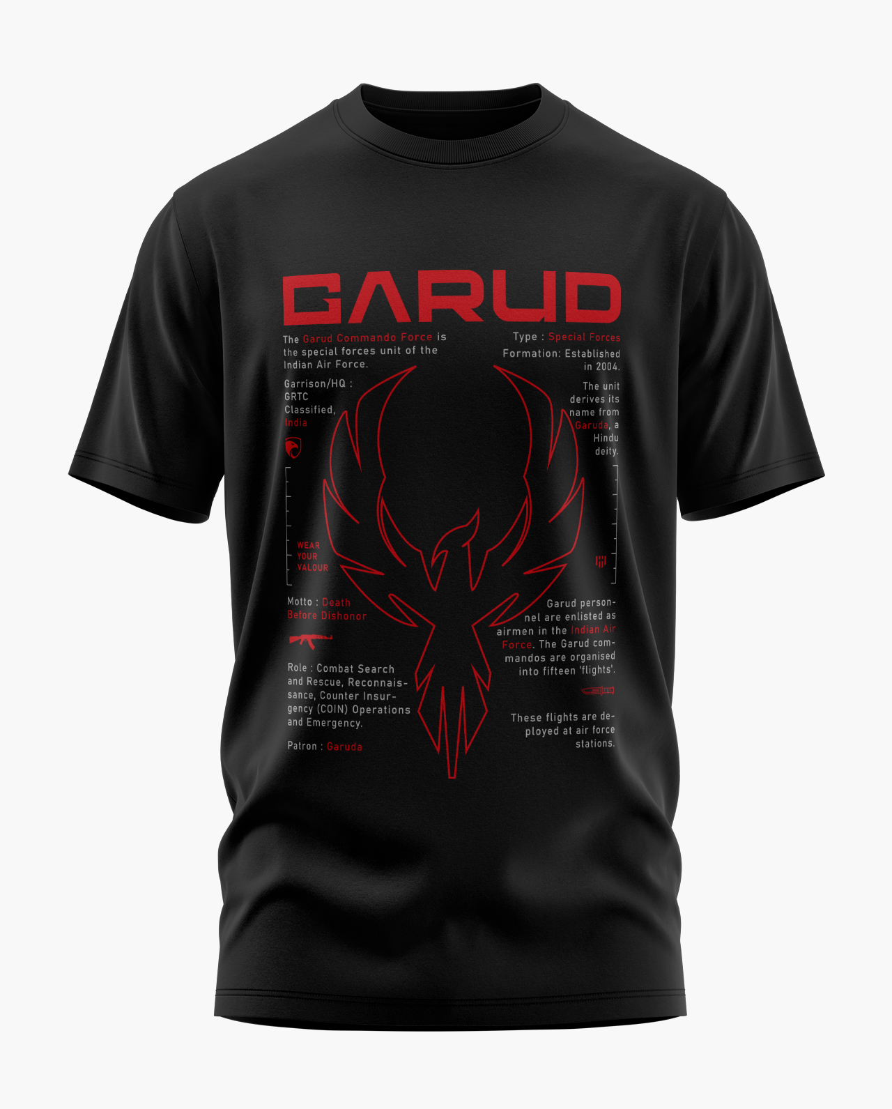 GARUD WINGS OF VALOUR Signature LuxeSoft Cotton T-Shirt