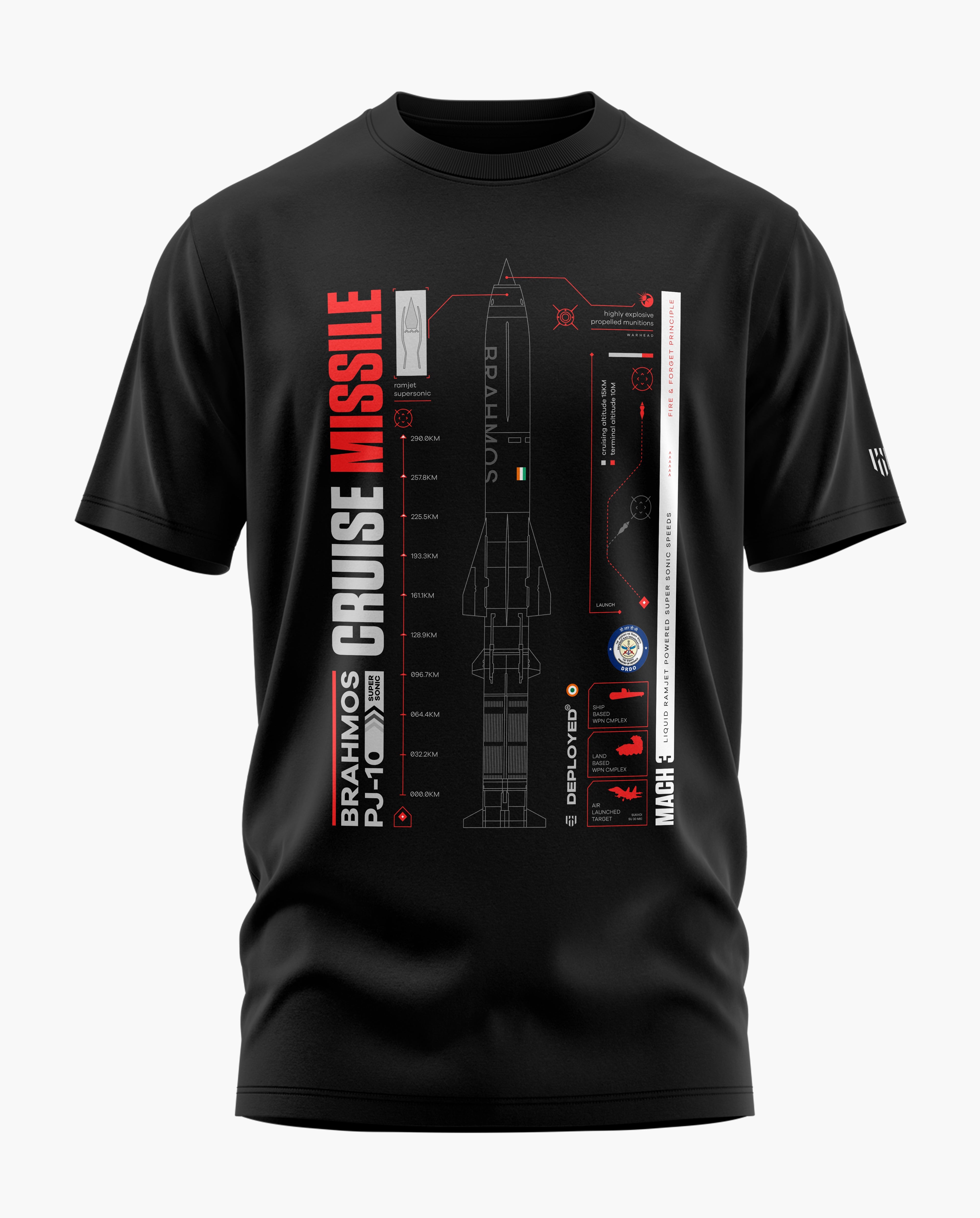 BrahMos Missile Signature LuxeSoft Cotton T-Shirt  - CS