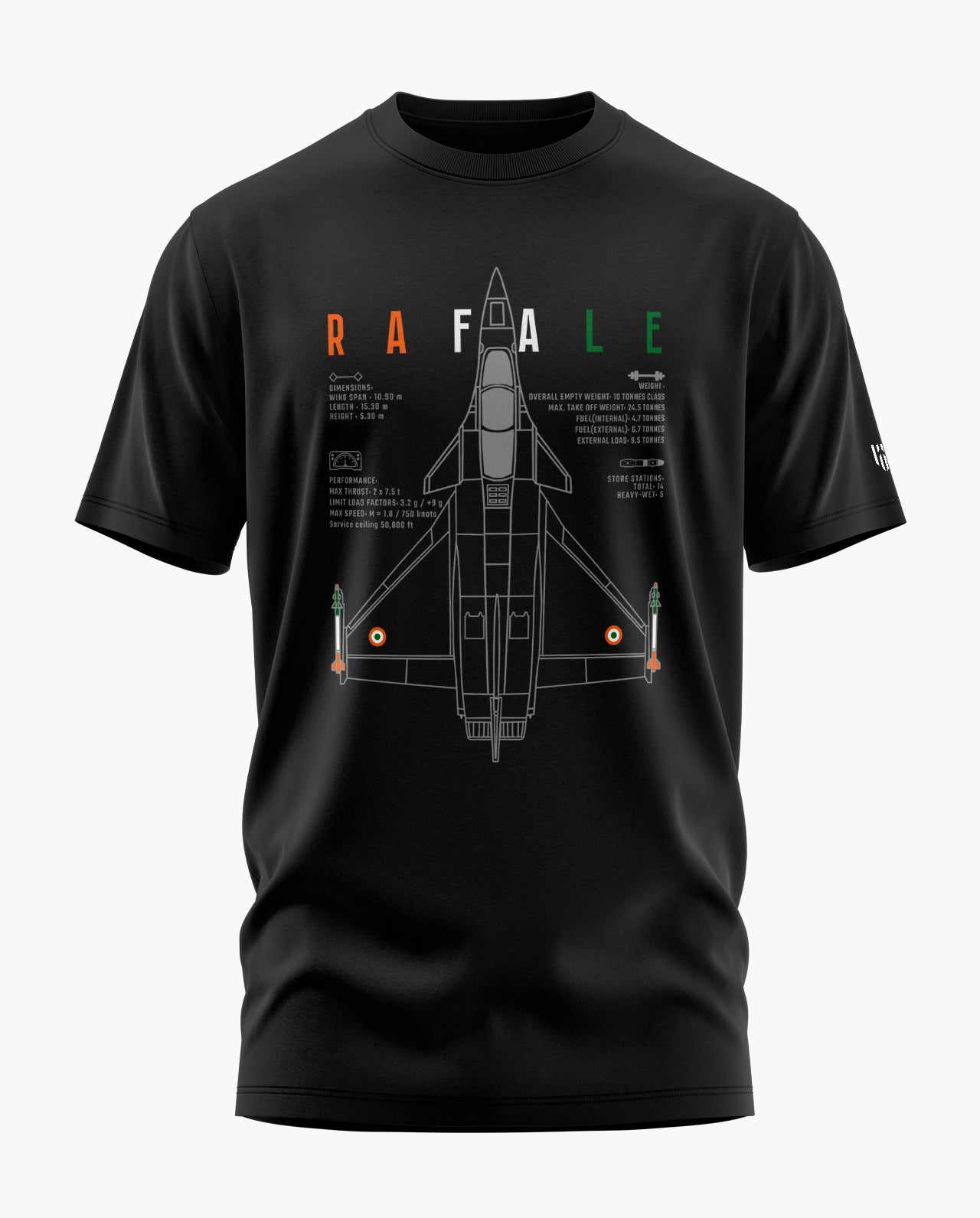 Rafale India Edition Blueprint Signature LuxeSoft Cotton T-Shirt