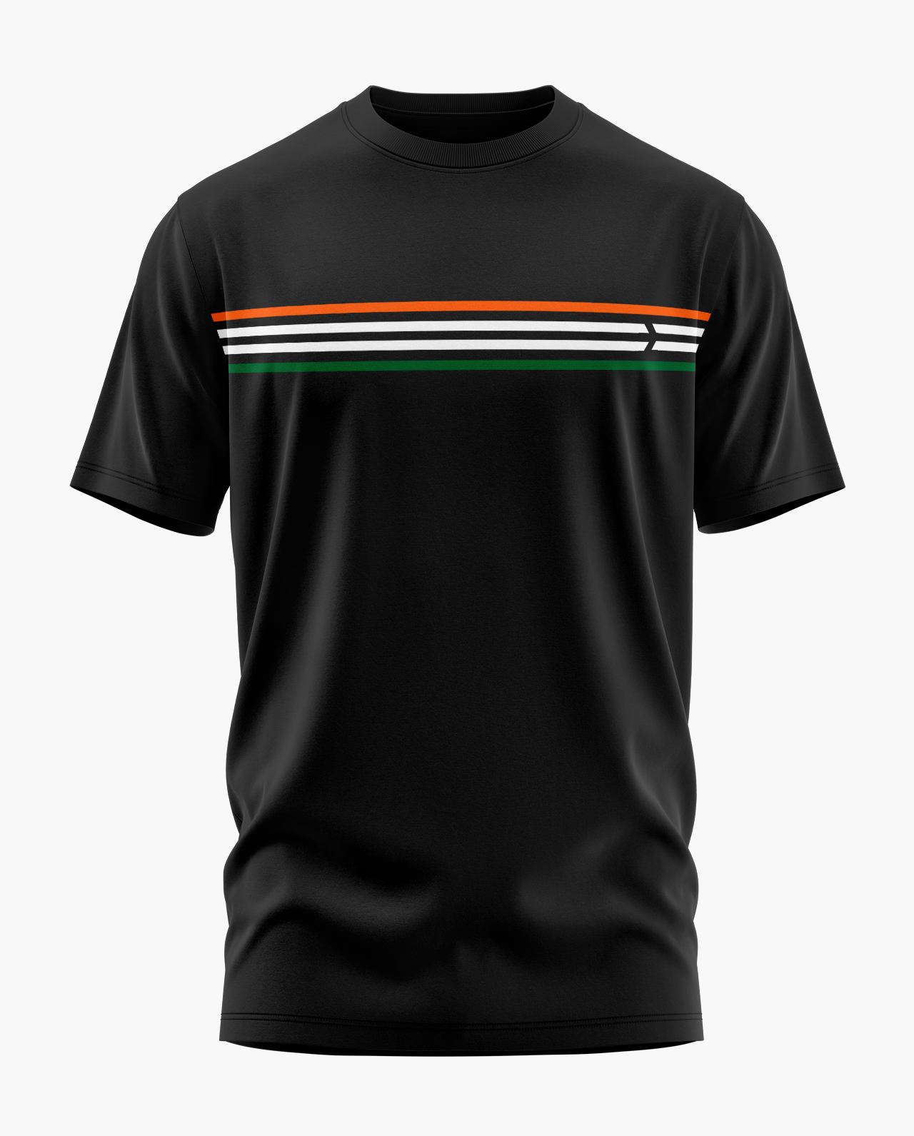 TRI-COLOUR LOGO STRIPE Signature LuxeSoft Cotton T-Shirt  - CS