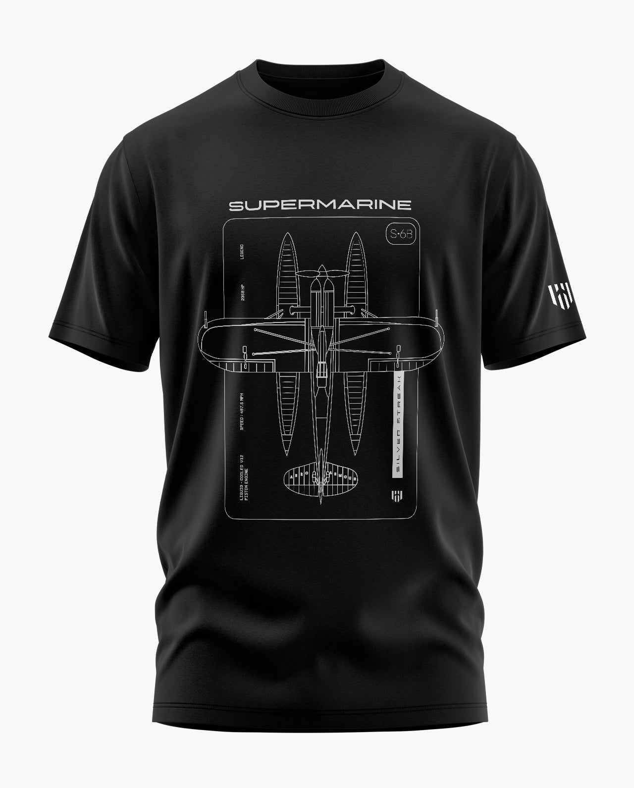 Supermarine Silver Strek Signature LuxeSoft Cotton T-Shirt