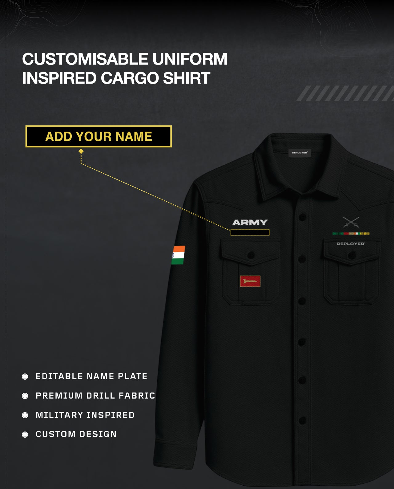 ARMY UNIFORM CUSTOM CARGO SHIRT