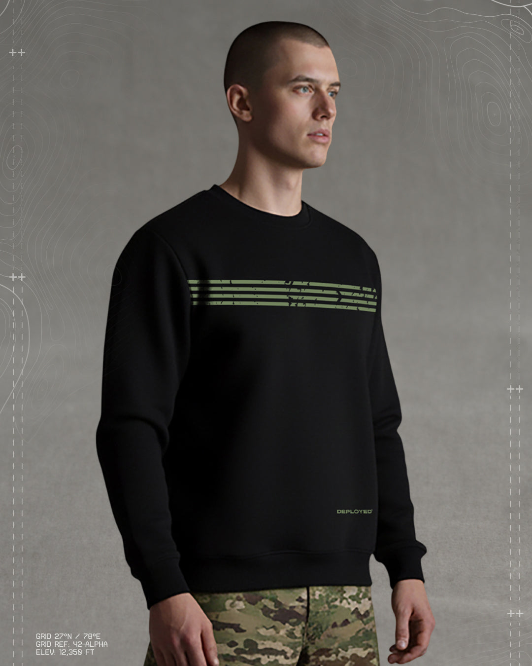 Deployed Stripe Lightweight Premium Sweatshirt