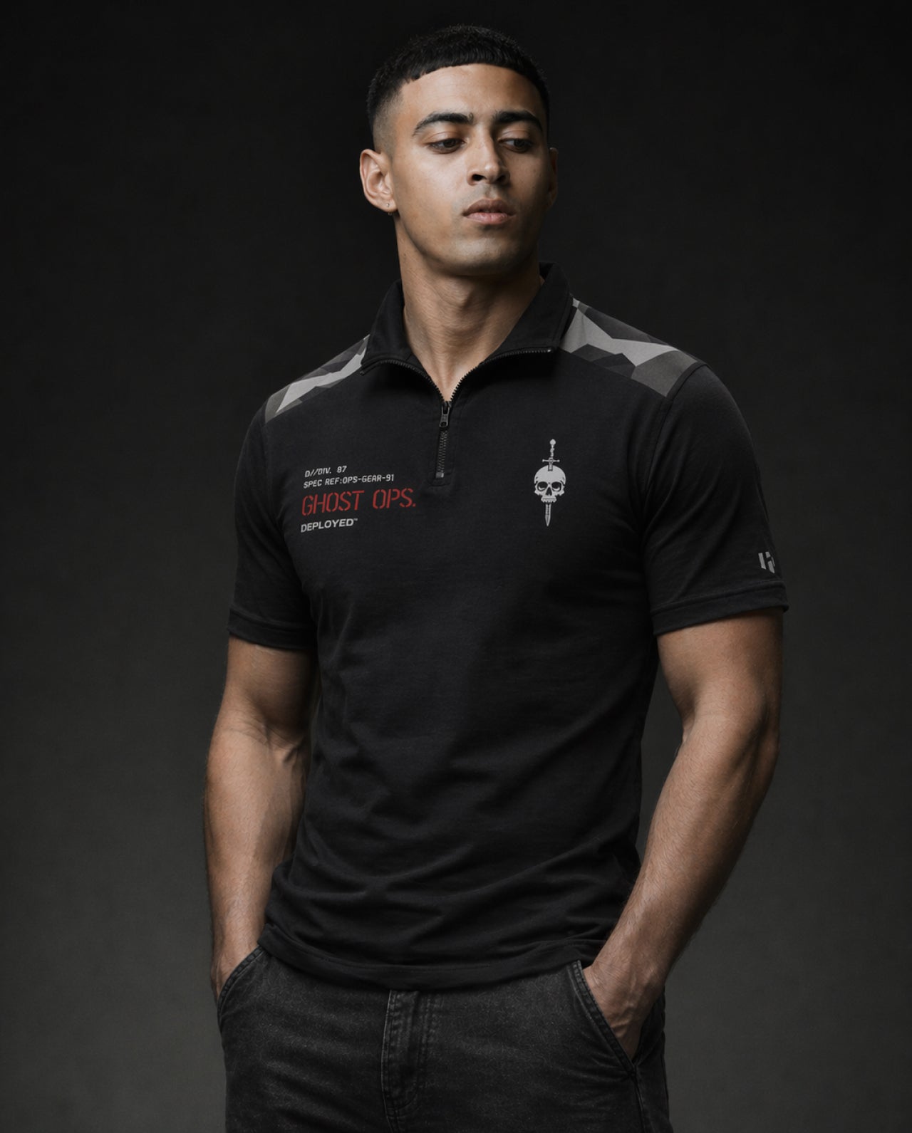 Ghost Ops Zipper Polo T-Shirt