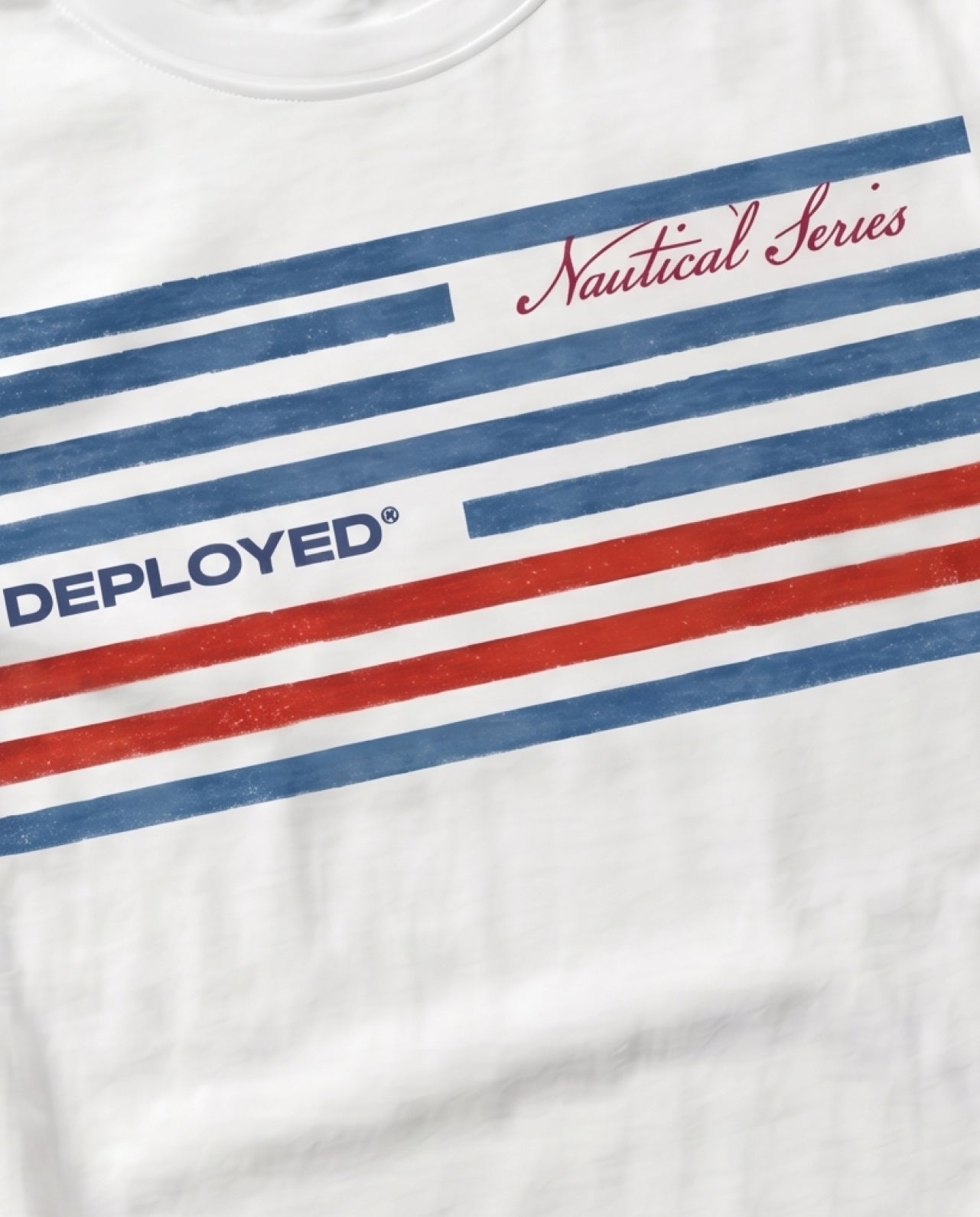 DEPLOYED SEA STRIPE Signature LuxeSoft Cotton T-Shirt