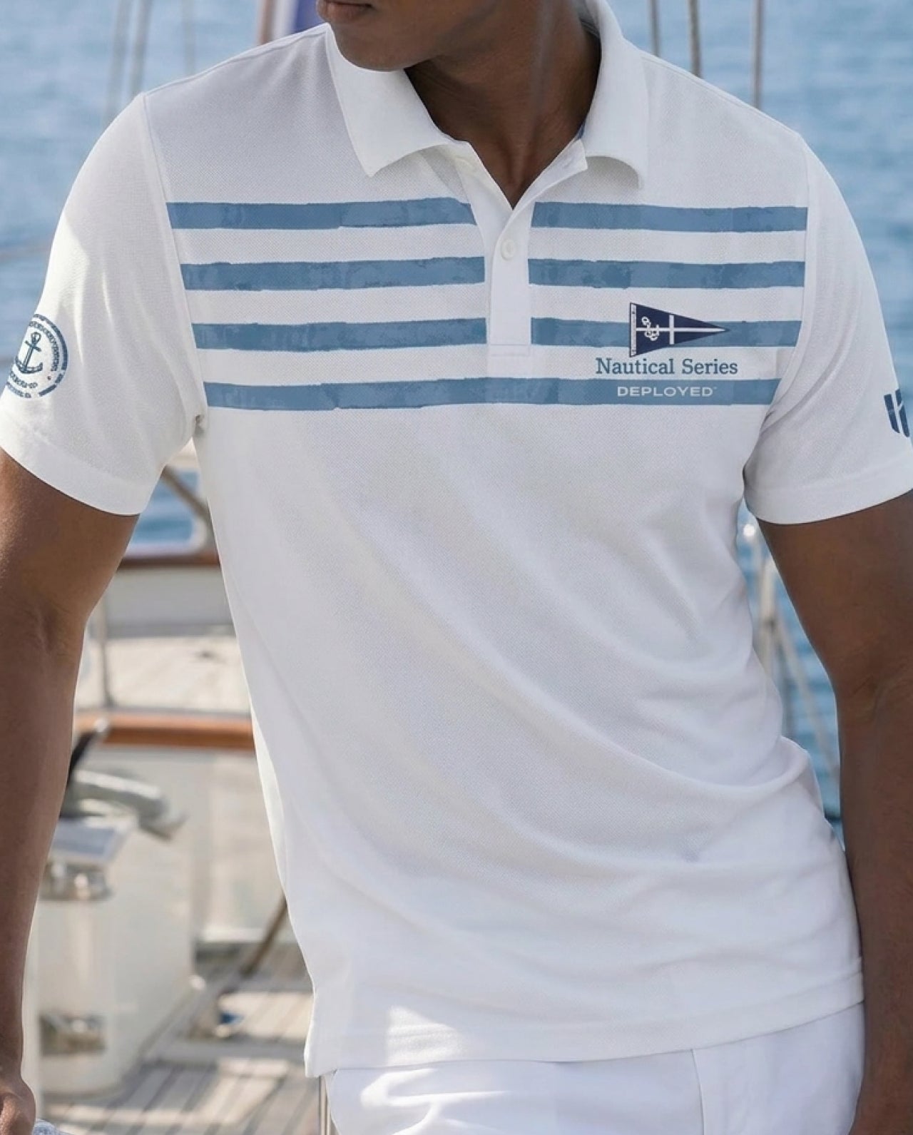 Nautical Series Stripe Polo T-Shirt
