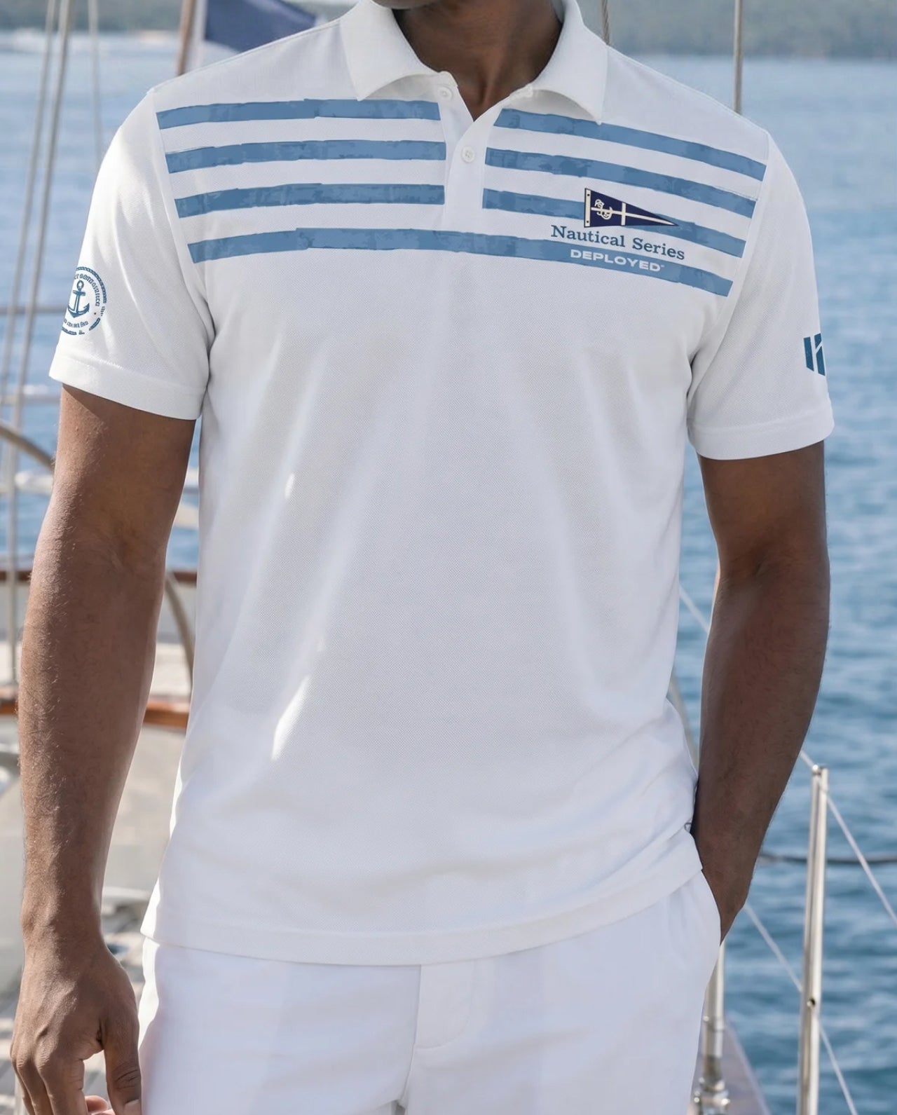 Nautical Series Stripe Polo T-Shirt