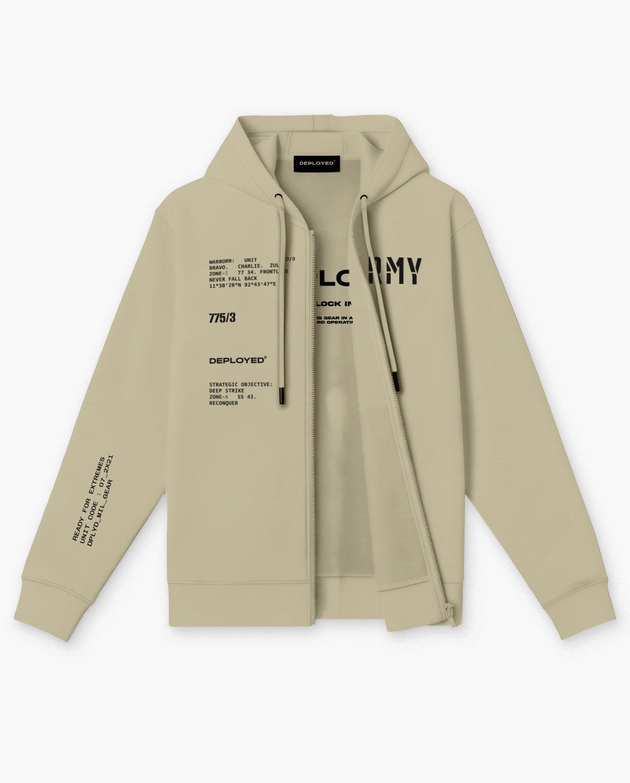 Army Unit Zipper Hoodie