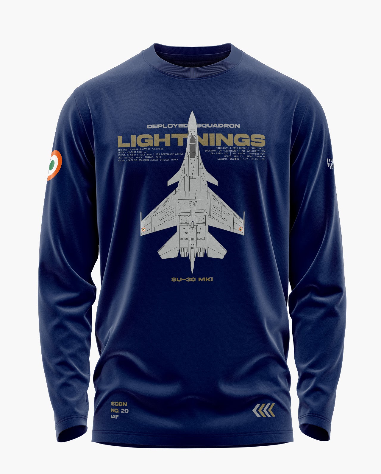 Lightning Sqdn Operative Signature Luxesoft Cotton Full Sleeve T-Shirt