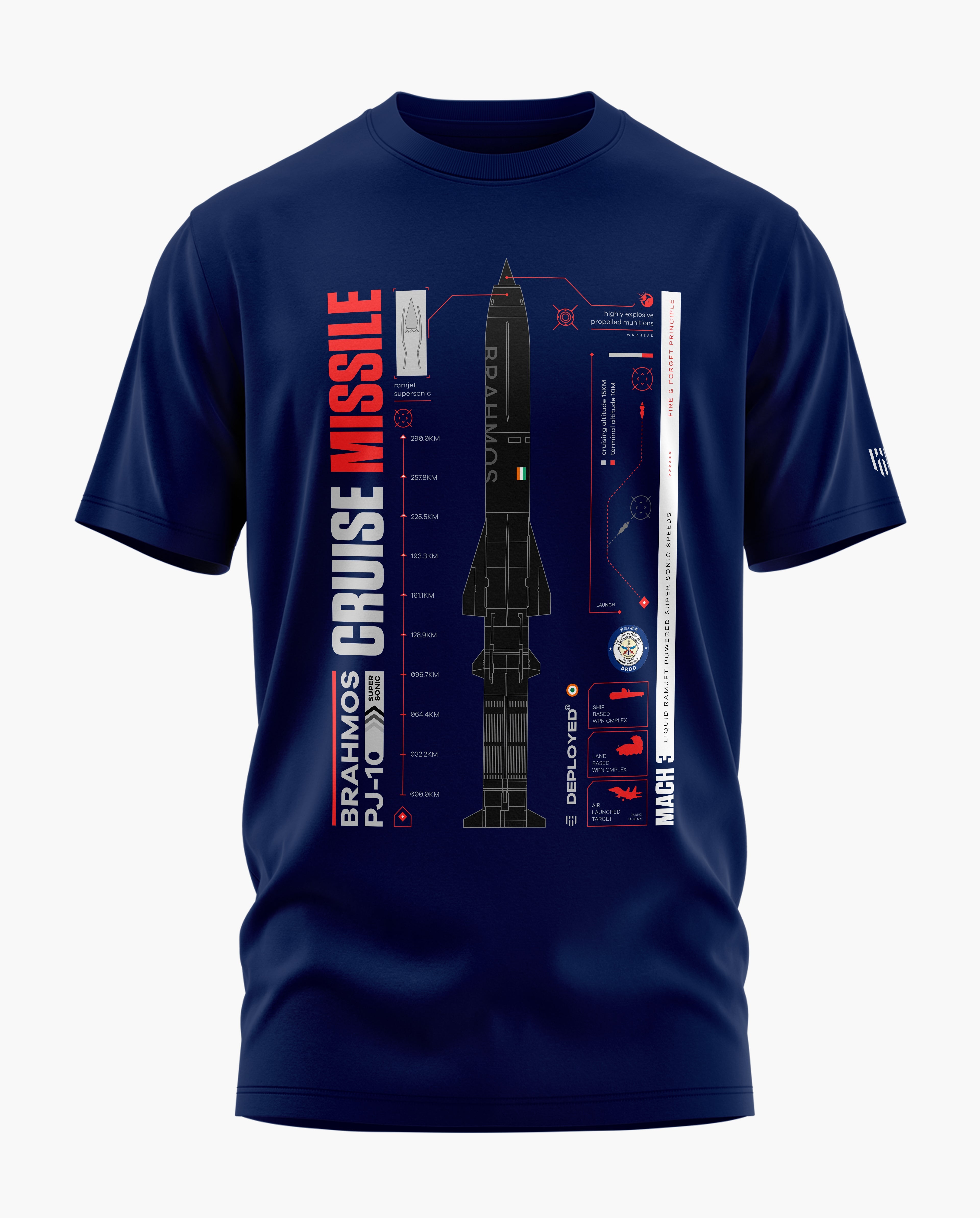 BrahMos Missile Signature LuxeSoft Cotton T-Shirt  - CS