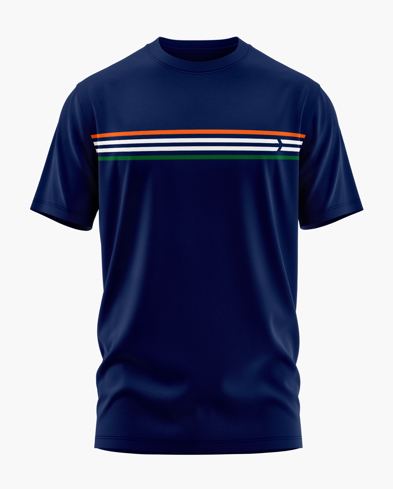 TRI-COLOUR LOGO STRIPE Signature LuxeSoft Cotton T-Shirt  - CS