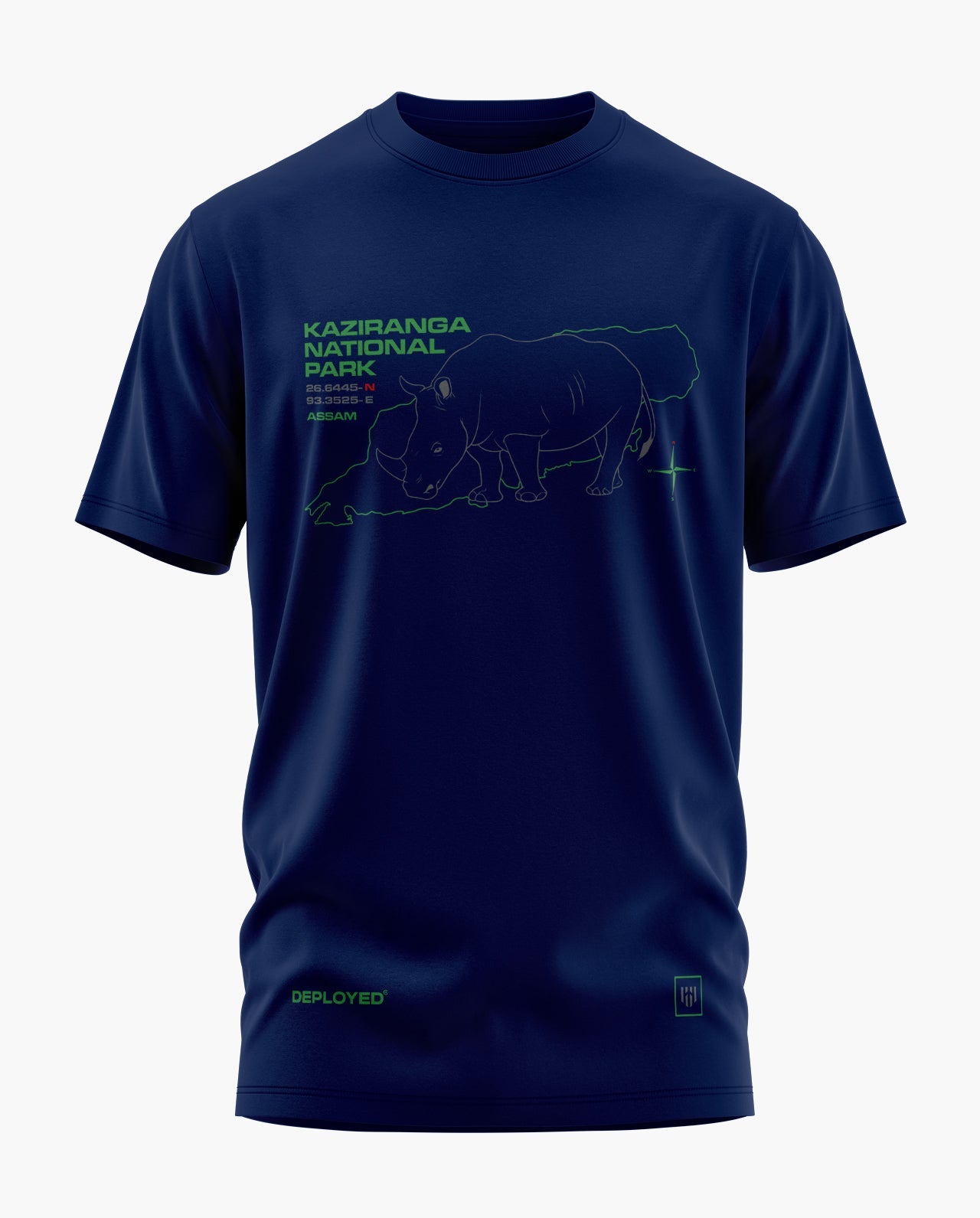 Kaziranga National Park Map Signature LuxeSoft Cotton T-Shirt  - CS