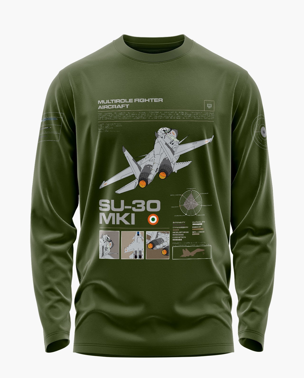 Su-30 Mki Airborne Elegance Signature Luxesoft Cotton Full Sleeve T-Shirt  - CS