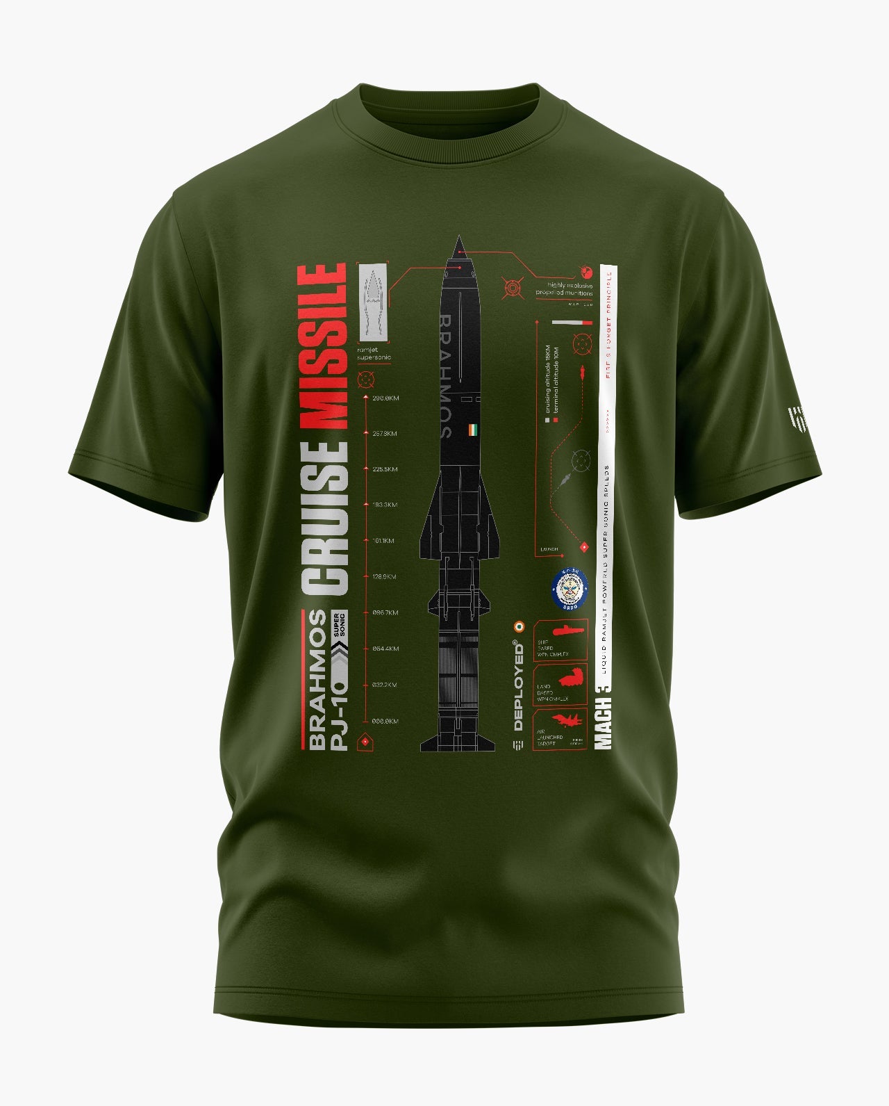 BrahMos Missile Signature LuxeSoft Cotton T-Shirt  - CS