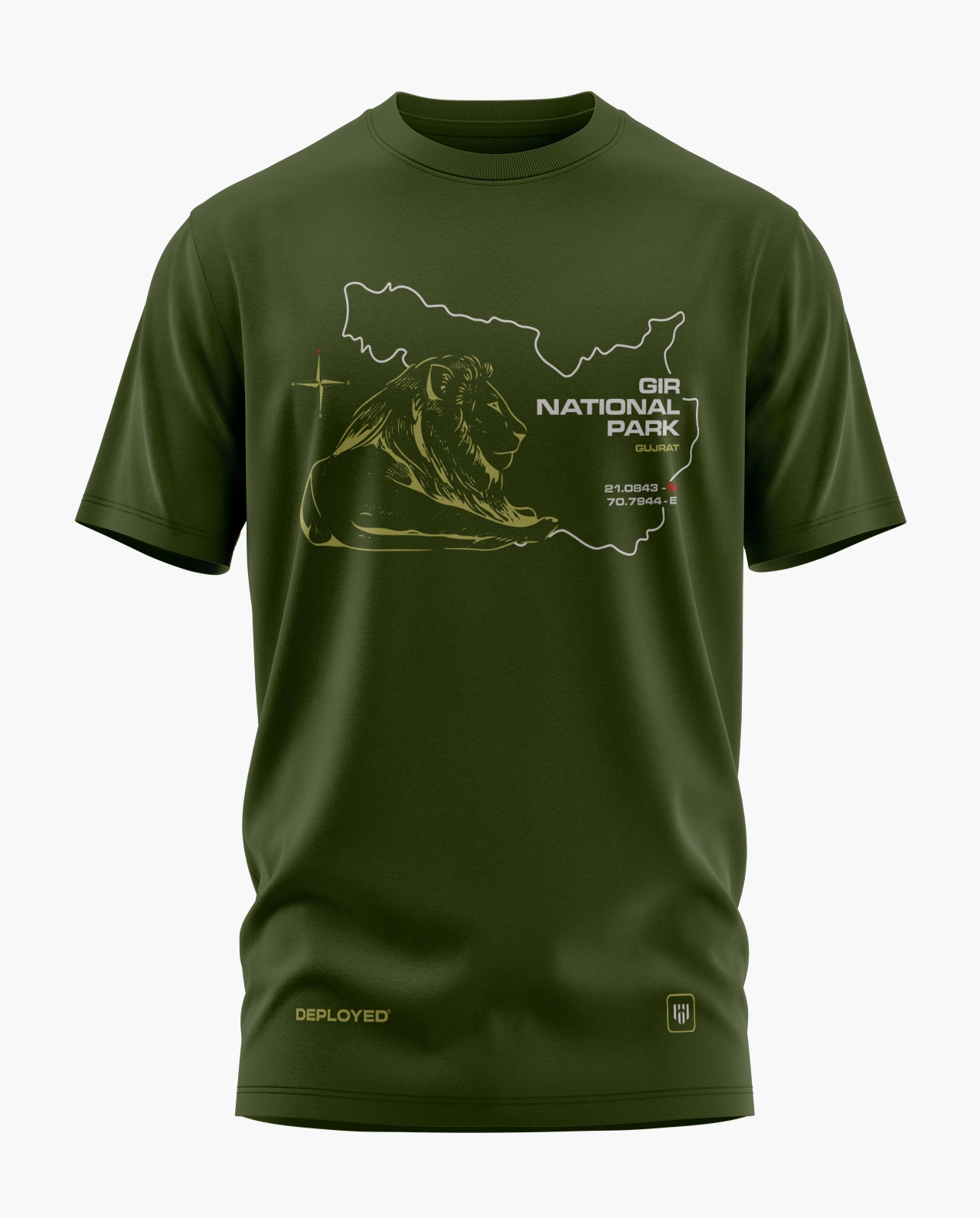 Gir National Park Map Signature LuxeSoft Cotton T-Shirt