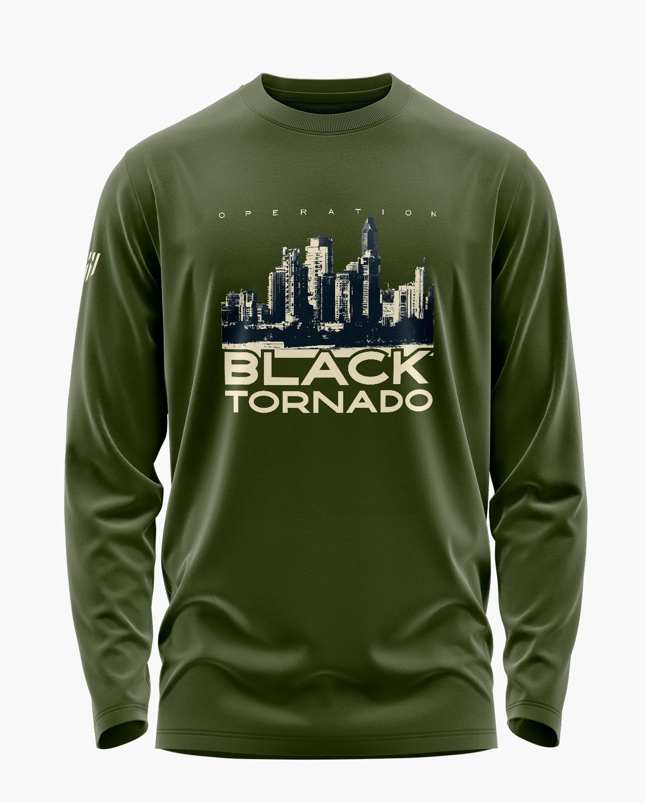 Op Black Tornado Signature Luxesoft Cotton Full Sleeve T-Shirt