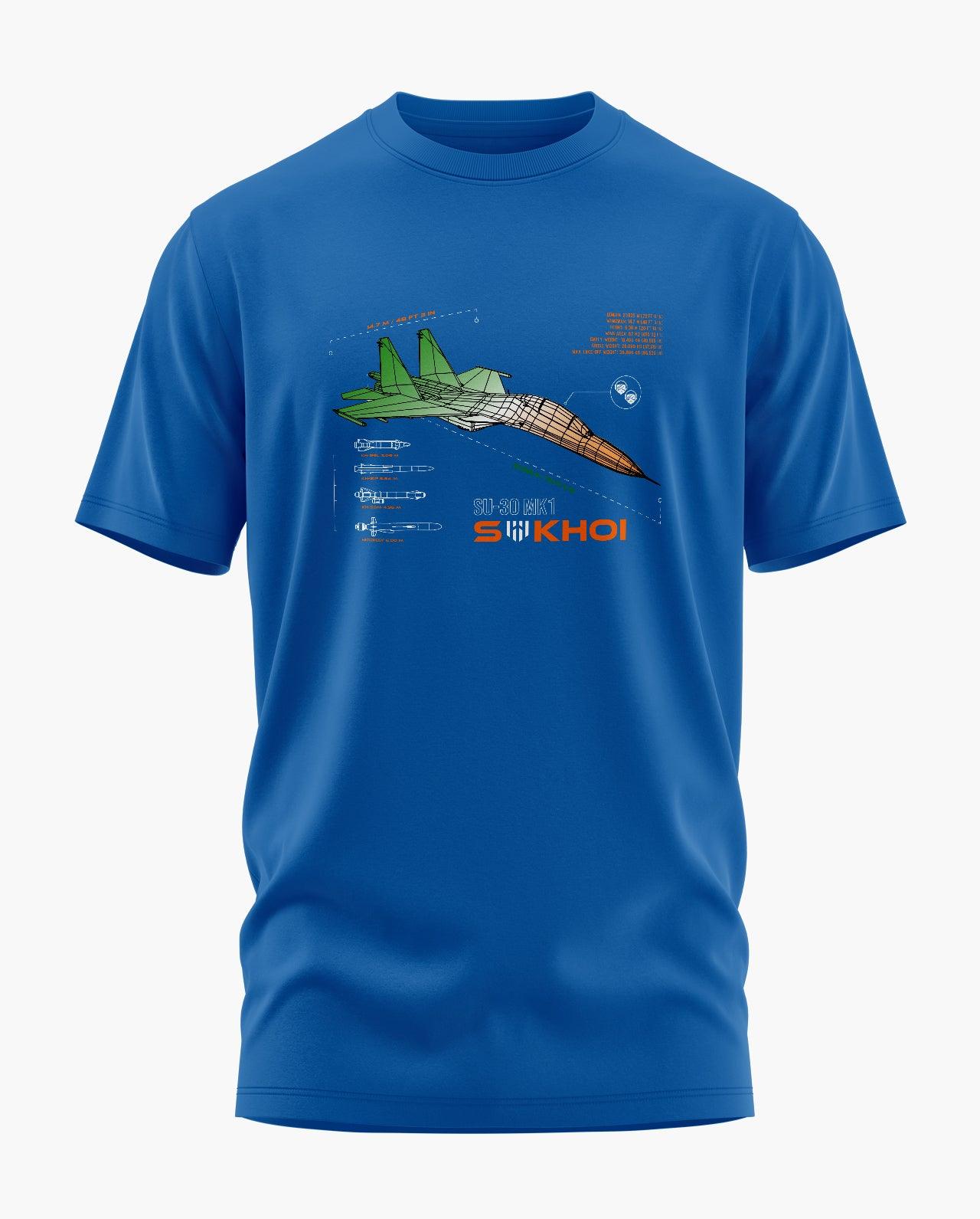 [CS] Sukhoi SU-30 MKI India Blueprint Signature LuxeSoft Cotton T-Shirt