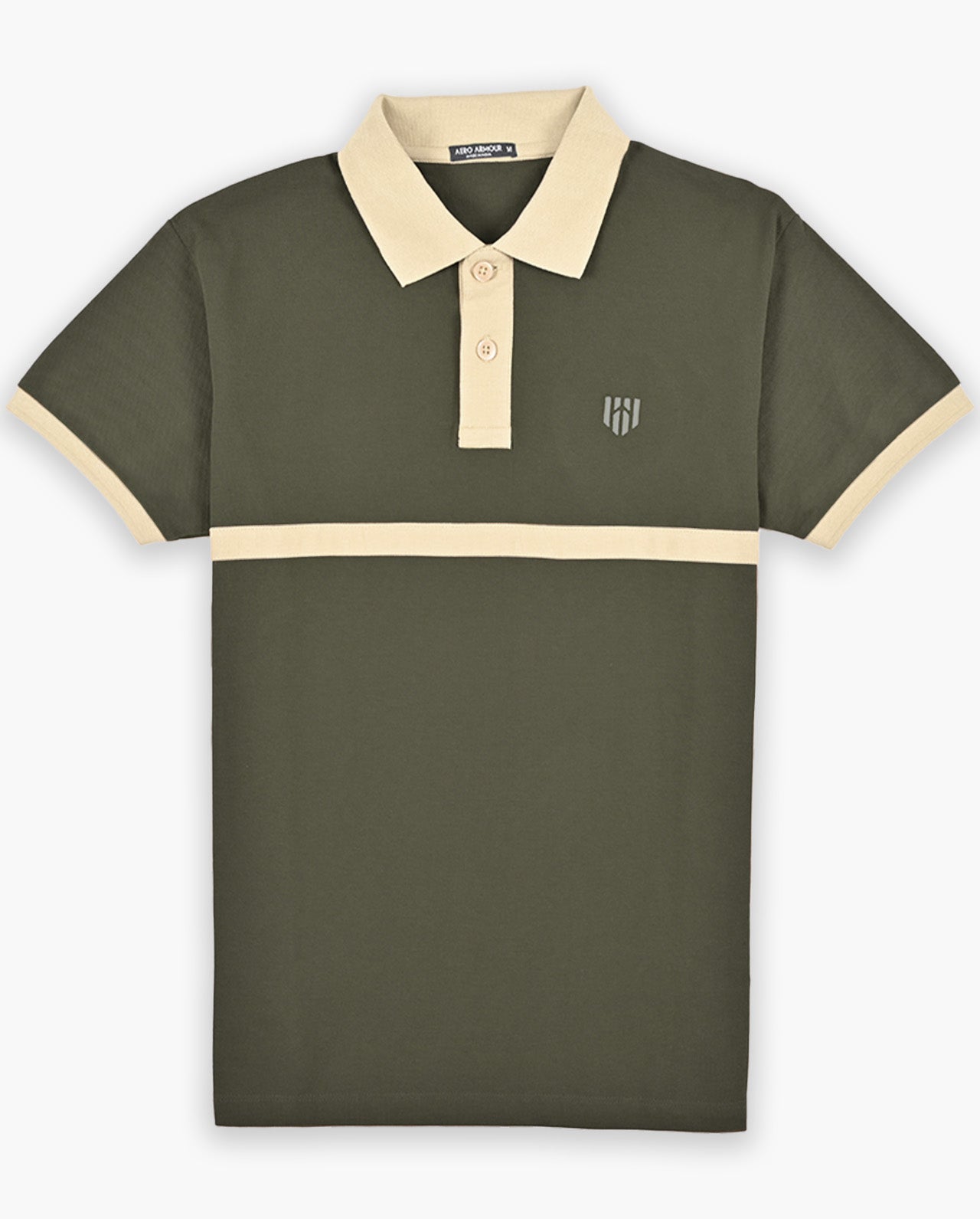 Aero Organic Olive Green Retro Polo T-Shirt - Aero Armour